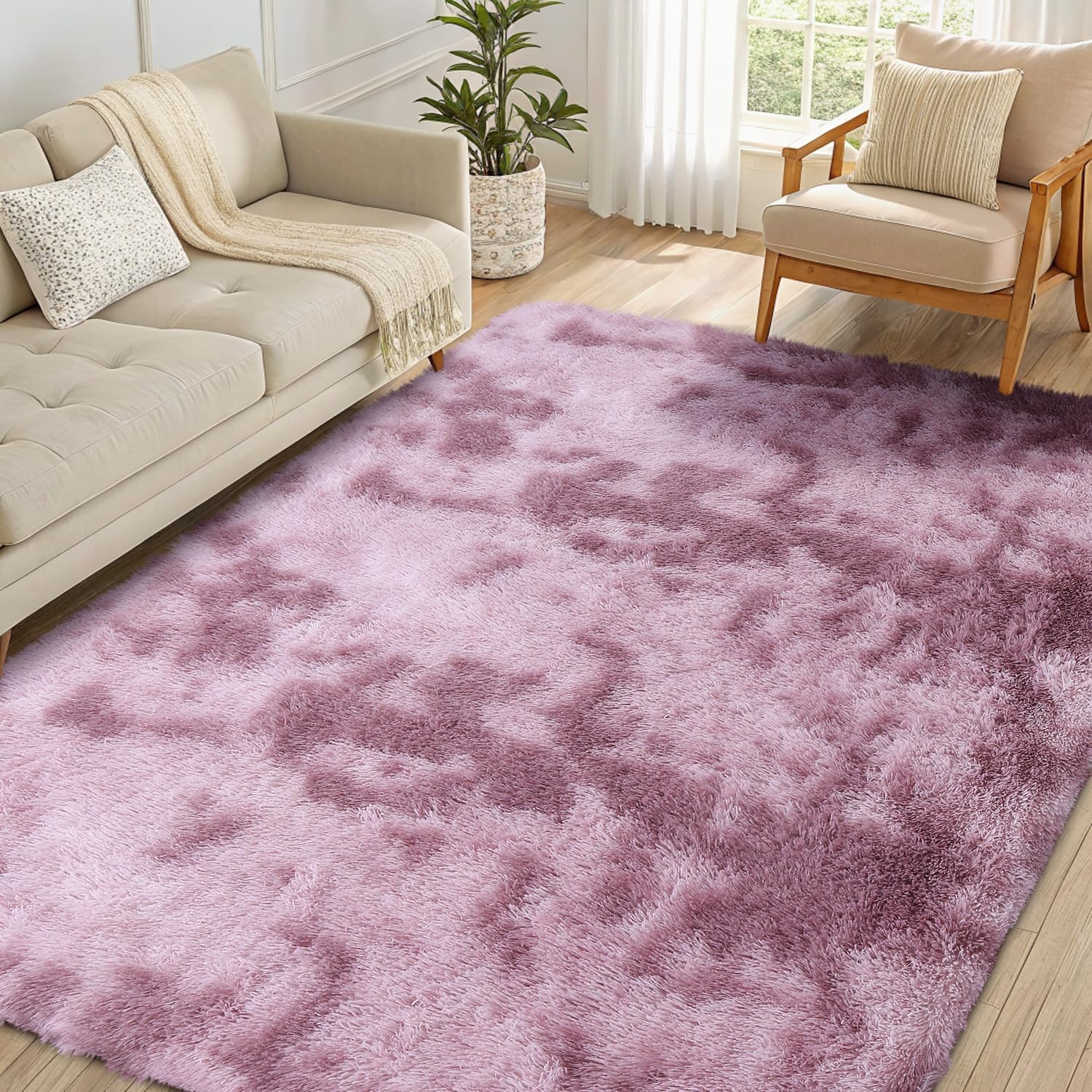 OLANLY Fluffy Area Rug for Living Room Bedroom, 5x8 Feet Soft Shaggy Non-Slip Carpet, Indoor Modern Plush Area Rugs for Kids Girls and Boys, Dorms, Nursery Rooms, Home Decor, Coffee - pokemaOLANLY Fluffy Area Rug for Living Room Bedroom, 5x8 Feet Soft Shaggy Non-Slip Carpet, Indoor Modern Plush Area Rugs for Kids Girls and Boys, Dorms, Nursery Rooms, Home Decor, Coffee