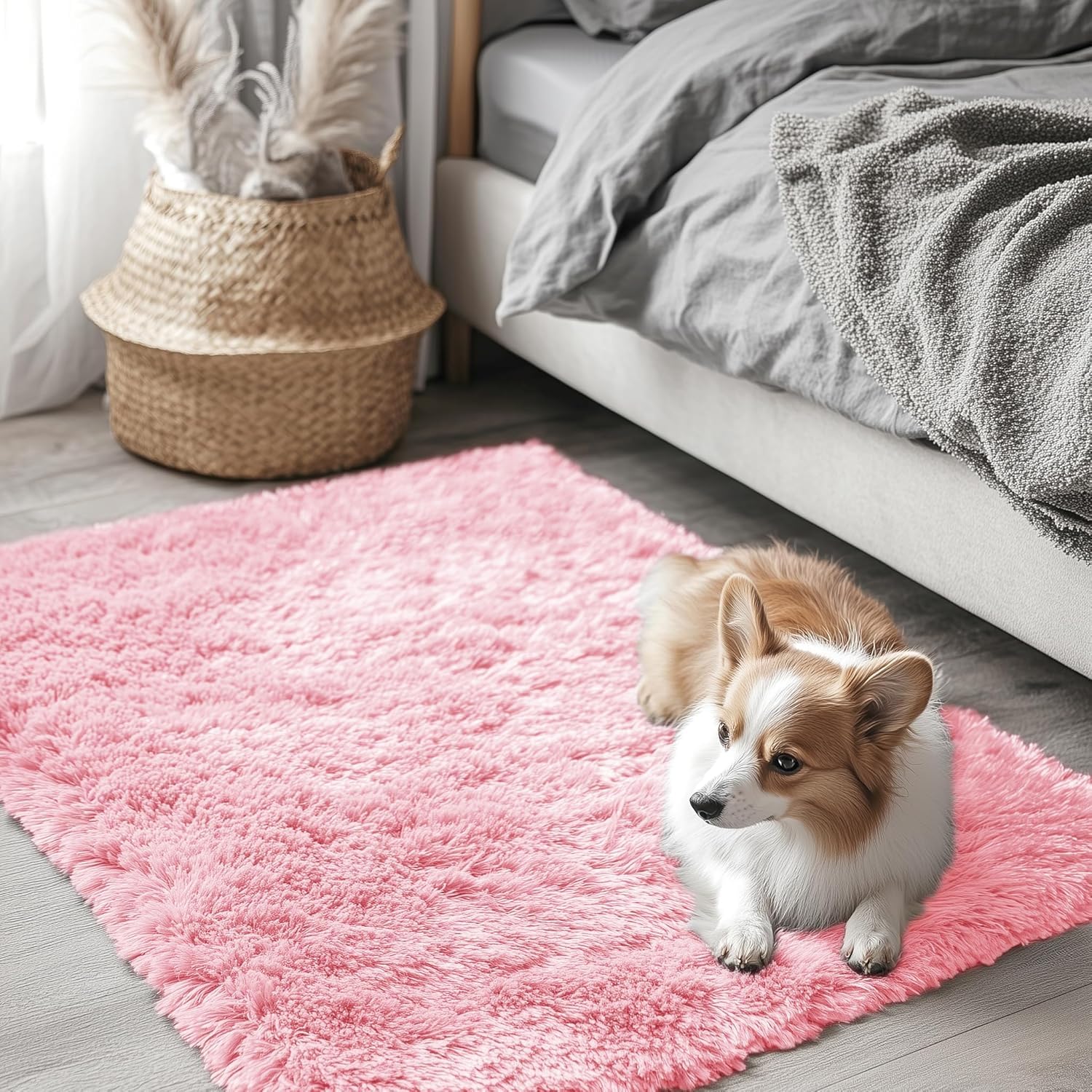 OLANLY Fluffy Area Rug for Living Room Bedroom, 5x8 Feet Soft Shaggy Non-Slip Carpet, Indoor Modern Plush Area Rugs for Kids Girls and Boys, Dorms, Nursery Rooms, Home Decor, Coffee - pokemaOLANLY Fluffy Area Rug for Living Room Bedroom, 5x8 Feet Soft Shaggy Non-Slip Carpet, Indoor Modern Plush Area Rugs for Kids Girls and Boys, Dorms, Nursery Rooms, Home Decor, Coffee