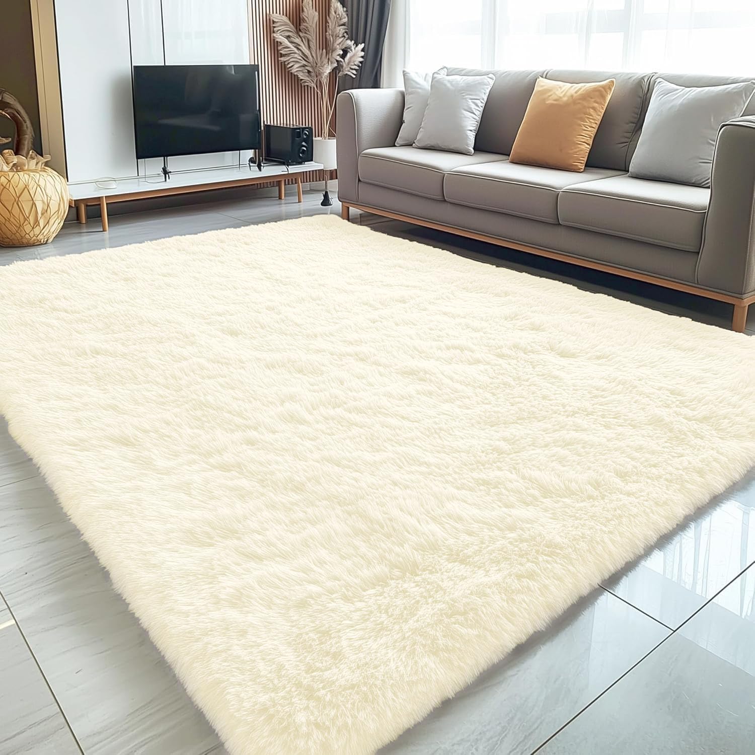 OLANLY Fluffy Area Rug for Living Room Bedroom, 5x8 Feet Soft Shaggy Non-Slip Carpet, Indoor Modern Plush Area Rugs for Kids Girls and Boys, Dorms, Nursery Rooms, Home Decor, Coffee - pokemaOLANLY Fluffy Area Rug for Living Room Bedroom, 5x8 Feet Soft Shaggy Non-Slip Carpet, Indoor Modern Plush Area Rugs for Kids Girls and Boys, Dorms, Nursery Rooms, Home Decor, Coffee