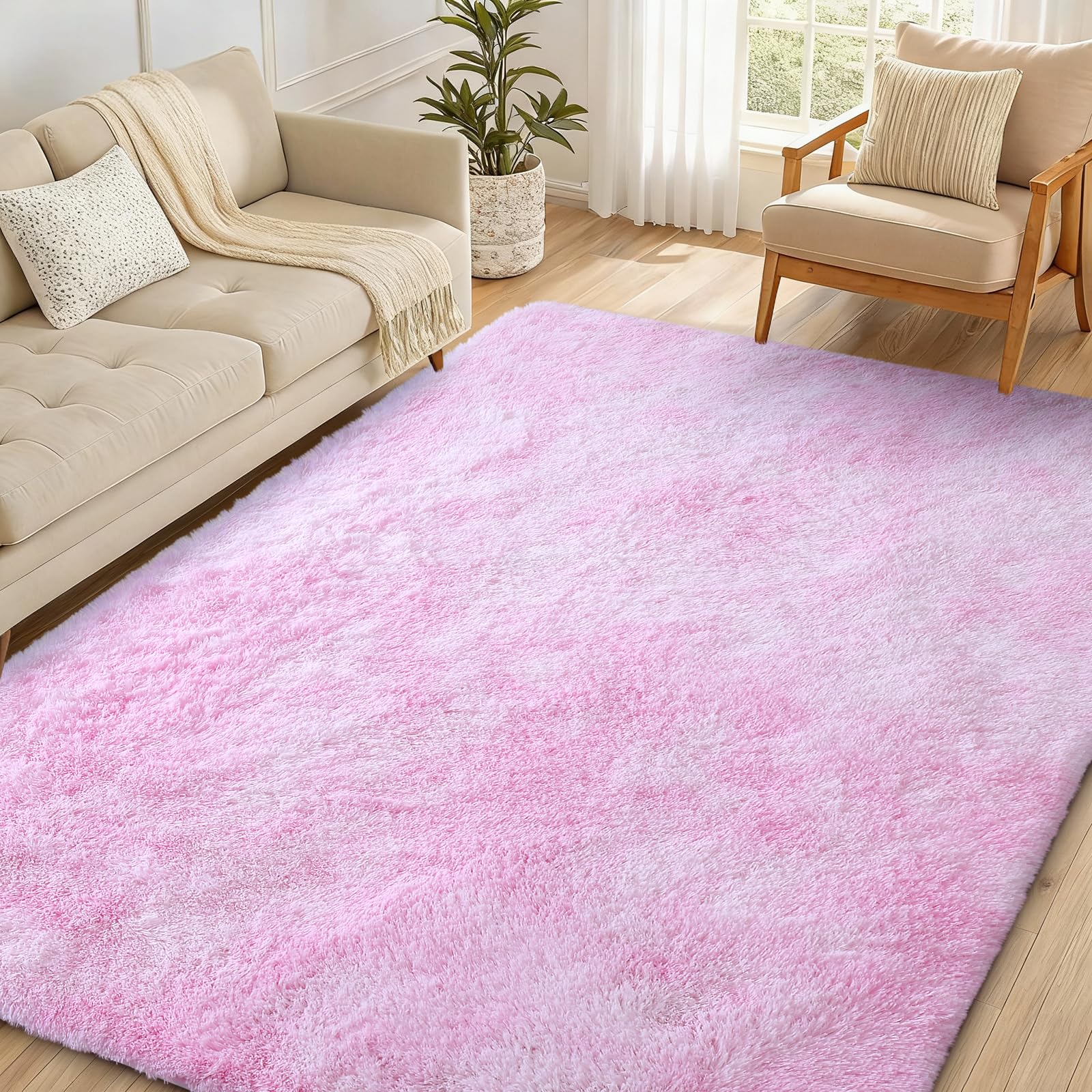 OLANLY Fluffy Area Rug for Living Room Bedroom, 5x8 Feet Soft Shaggy Non-Slip Carpet, Indoor Modern Plush Area Rugs for Kids Girls and Boys, Dorms, Nursery Rooms, Home Decor, Coffee - pokemaOLANLY Fluffy Area Rug for Living Room Bedroom, 5x8 Feet Soft Shaggy Non-Slip Carpet, Indoor Modern Plush Area Rugs for Kids Girls and Boys, Dorms, Nursery Rooms, Home Decor, Coffee