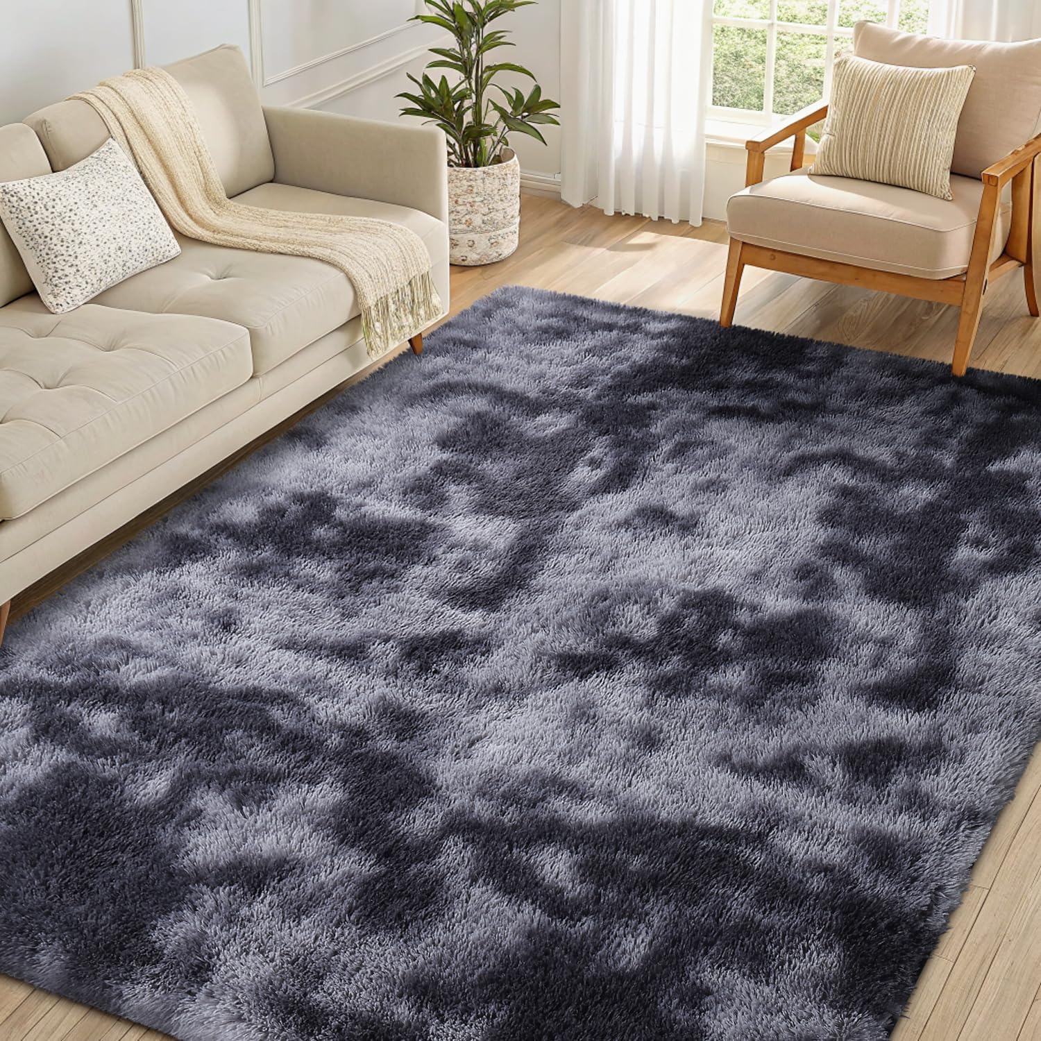 OLANLY Fluffy Area Rug for Living Room Bedroom, 5x8 Feet Soft Shaggy Non-Slip Carpet, Indoor Modern Plush Area Rugs for Kids Girls and Boys, Dorms, Nursery Rooms, Home Decor, Coffee - pokemaOLANLY Fluffy Area Rug for Living Room Bedroom, 5x8 Feet Soft Shaggy Non-Slip Carpet, Indoor Modern Plush Area Rugs for Kids Girls and Boys, Dorms, Nursery Rooms, Home Decor, Coffee