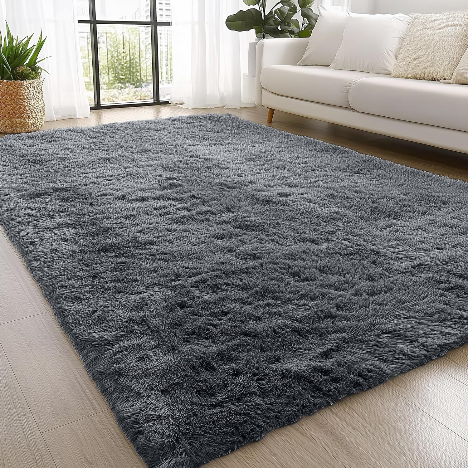 OLANLY Fluffy Area Rug for Living Room Bedroom, 5x8 Feet Soft Shaggy Non-Slip Carpet, Indoor Modern Plush Area Rugs for Kids Girls and Boys, Dorms, Nursery Rooms, Home Decor, Coffee - pokemaOLANLY Fluffy Area Rug for Living Room Bedroom, 5x8 Feet Soft Shaggy Non-Slip Carpet, Indoor Modern Plush Area Rugs for Kids Girls and Boys, Dorms, Nursery Rooms, Home Decor, Coffee