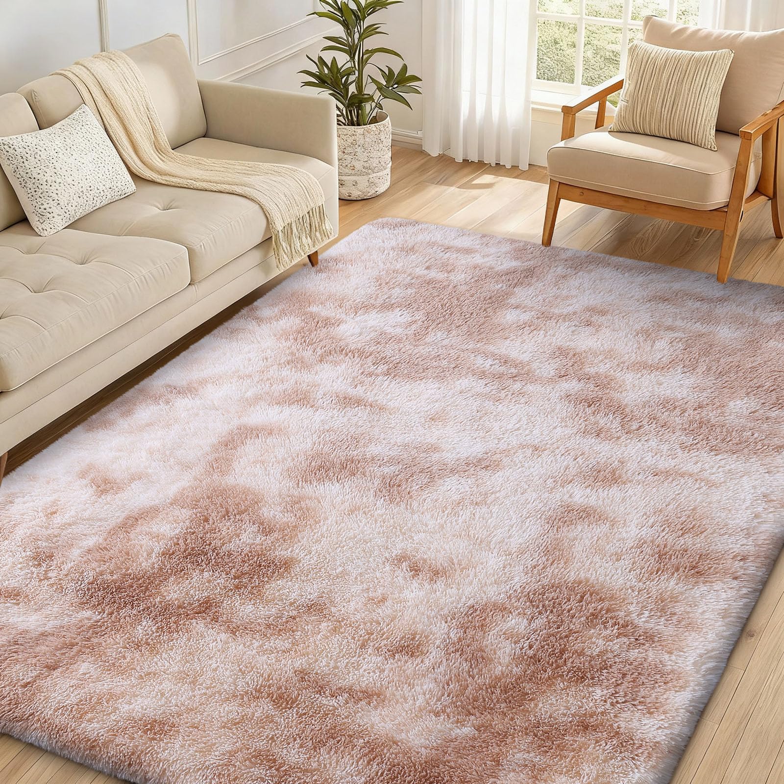 OLANLY Fluffy Area Rug for Living Room Bedroom, 5x8 Feet Soft Shaggy Non-Slip Carpet, Indoor Modern Plush Area Rugs for Kids Girls and Boys, Dorms, Nursery Rooms, Home Decor, Coffee - pokemaOLANLY Fluffy Area Rug for Living Room Bedroom, 5x8 Feet Soft Shaggy Non-Slip Carpet, Indoor Modern Plush Area Rugs for Kids Girls and Boys, Dorms, Nursery Rooms, Home Decor, Coffee
