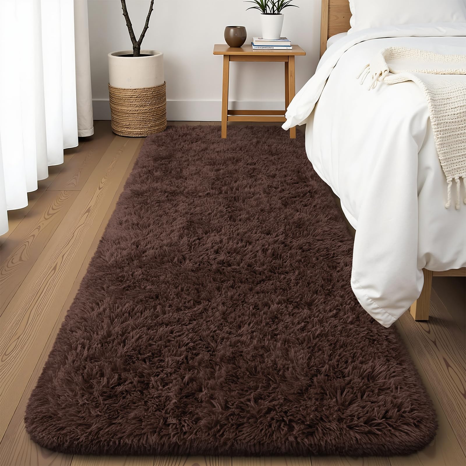 OLANLY Fluffy Area Rug for Living Room Bedroom, 5x8 Feet Soft Shaggy Non-Slip Carpet, Indoor Modern Plush Area Rugs for Kids Girls and Boys, Dorms, Nursery Rooms, Home Decor, Coffee - pokemaOLANLY Fluffy Area Rug for Living Room Bedroom, 5x8 Feet Soft Shaggy Non-Slip Carpet, Indoor Modern Plush Area Rugs for Kids Girls and Boys, Dorms, Nursery Rooms, Home Decor, Coffee