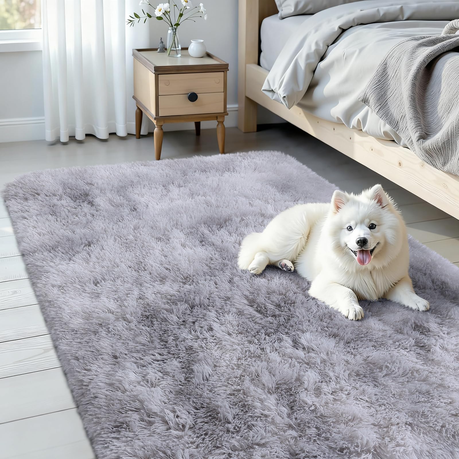 OLANLY Fluffy Area Rug for Living Room Bedroom, 5x8 Feet Soft Shaggy Non-Slip Carpet, Indoor Modern Plush Area Rugs for Kids Girls and Boys, Dorms, Nursery Rooms, Home Decor, Coffee - pokemaOLANLY Fluffy Area Rug for Living Room Bedroom, 5x8 Feet Soft Shaggy Non-Slip Carpet, Indoor Modern Plush Area Rugs for Kids Girls and Boys, Dorms, Nursery Rooms, Home Decor, Coffee