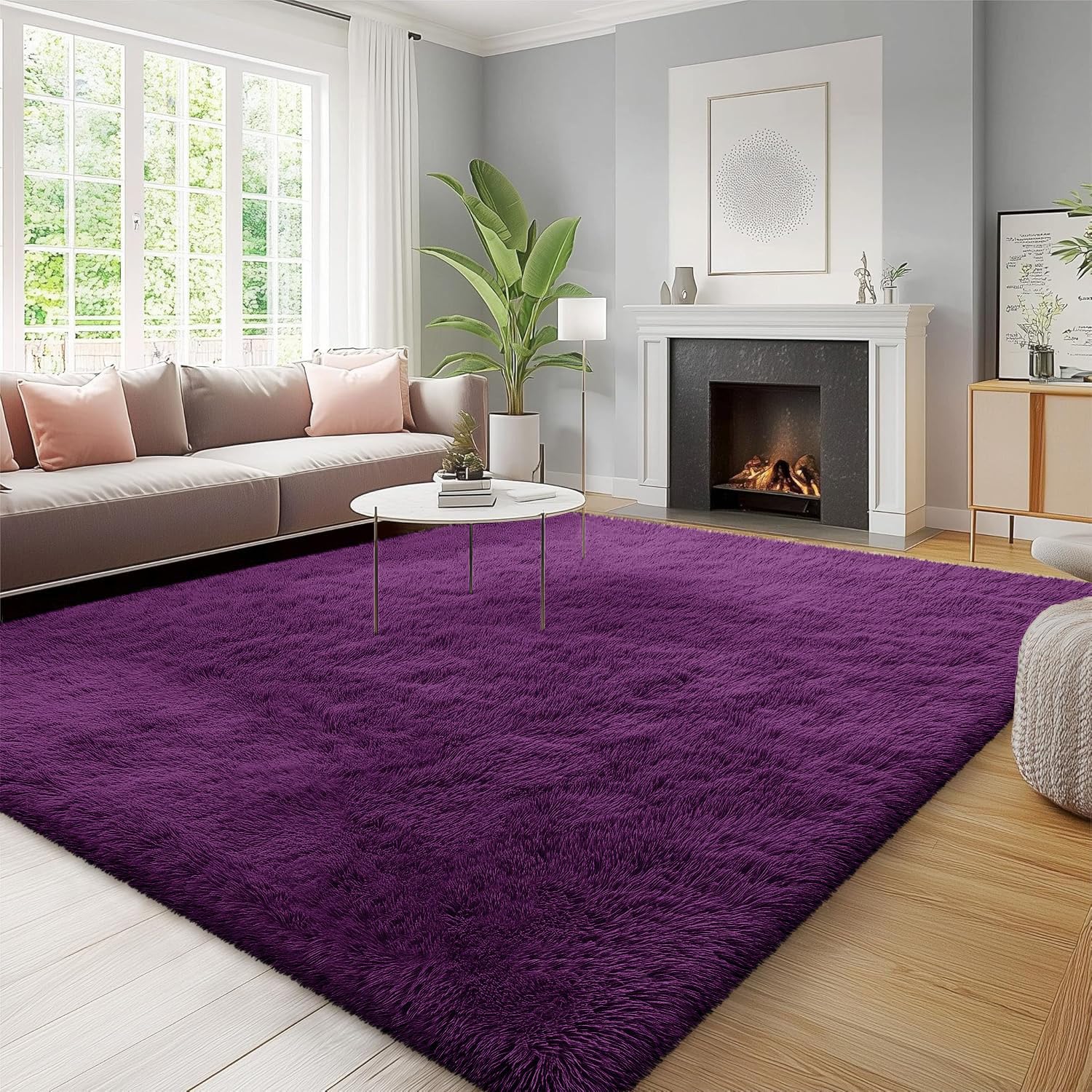 OLANLY Fluffy Area Rug for Living Room Bedroom, 5x8 Feet Soft Shaggy Non-Slip Carpet, Indoor Modern Plush Area Rugs for Kids Girls and Boys, Dorms, Nursery Rooms, Home Decor, Coffee - pokemaOLANLY Fluffy Area Rug for Living Room Bedroom, 5x8 Feet Soft Shaggy Non-Slip Carpet, Indoor Modern Plush Area Rugs for Kids Girls and Boys, Dorms, Nursery Rooms, Home Decor, Coffee