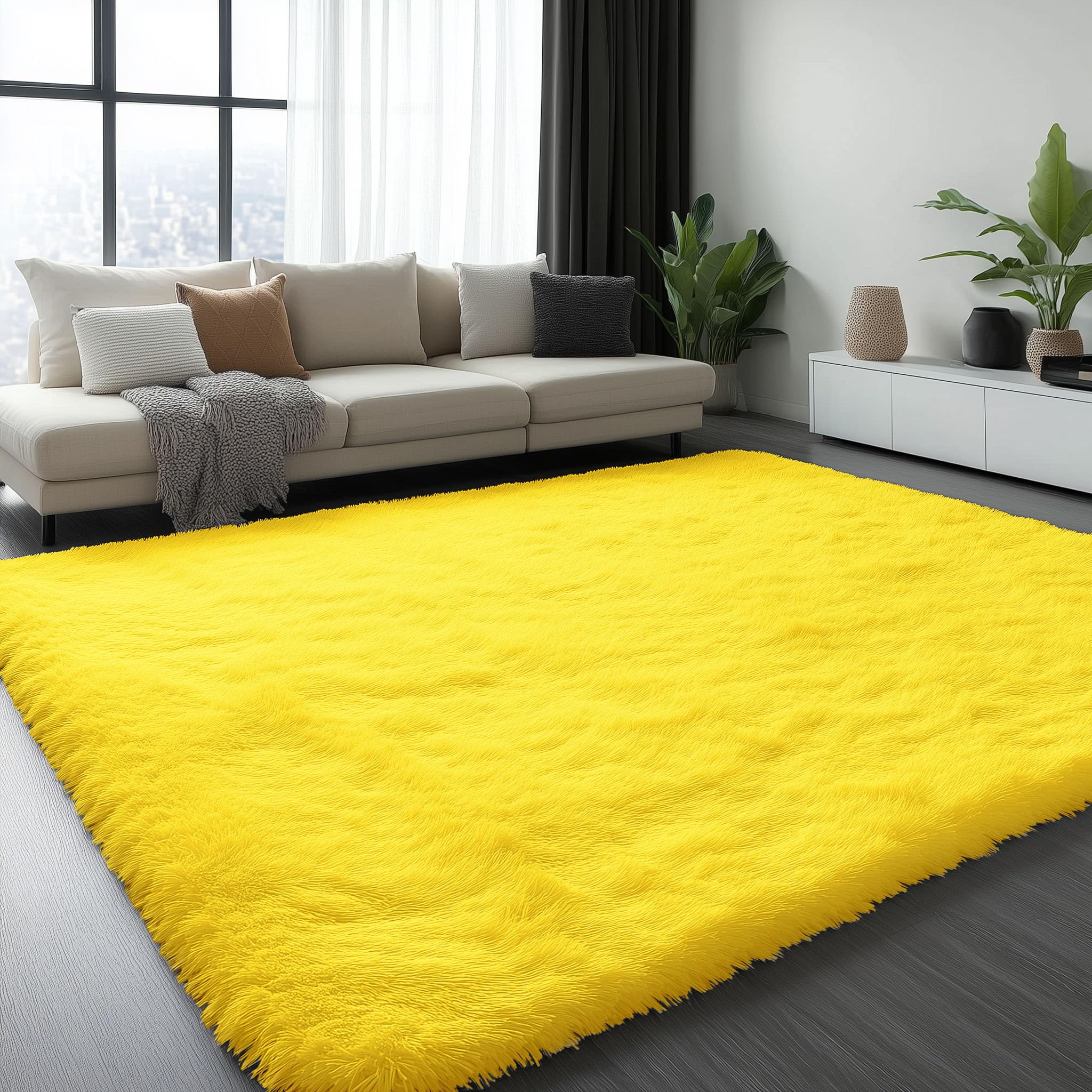 OLANLY Fluffy Area Rug for Living Room Bedroom, 5x8 Feet Soft Shaggy Non-Slip Carpet, Indoor Modern Plush Area Rugs for Kids Girls and Boys, Dorms, Nursery Rooms, Home Decor, Coffee - pokemaOLANLY Fluffy Area Rug for Living Room Bedroom, 5x8 Feet Soft Shaggy Non-Slip Carpet, Indoor Modern Plush Area Rugs for Kids Girls and Boys, Dorms, Nursery Rooms, Home Decor, Coffee