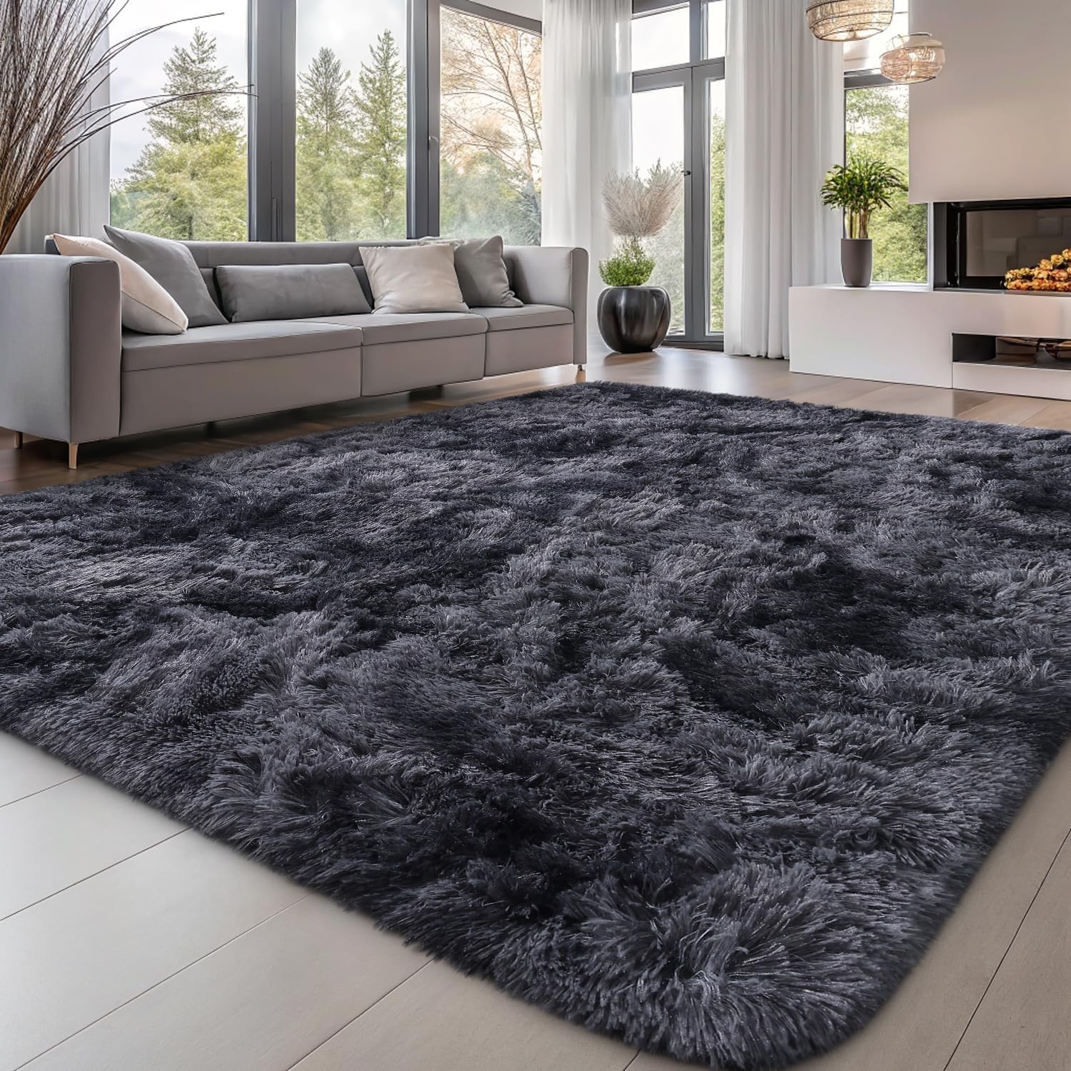 OLANLY Fluffy Area Rug for Living Room Bedroom, 5x8 Feet Soft Shaggy Non-Slip Carpet, Indoor Modern Plush Area Rugs for Kids Girls and Boys, Dorms, Nursery Rooms, Home Decor, Coffee - pokemaOLANLY Fluffy Area Rug for Living Room Bedroom, 5x8 Feet Soft Shaggy Non-Slip Carpet, Indoor Modern Plush Area Rugs for Kids Girls and Boys, Dorms, Nursery Rooms, Home Decor, Coffee