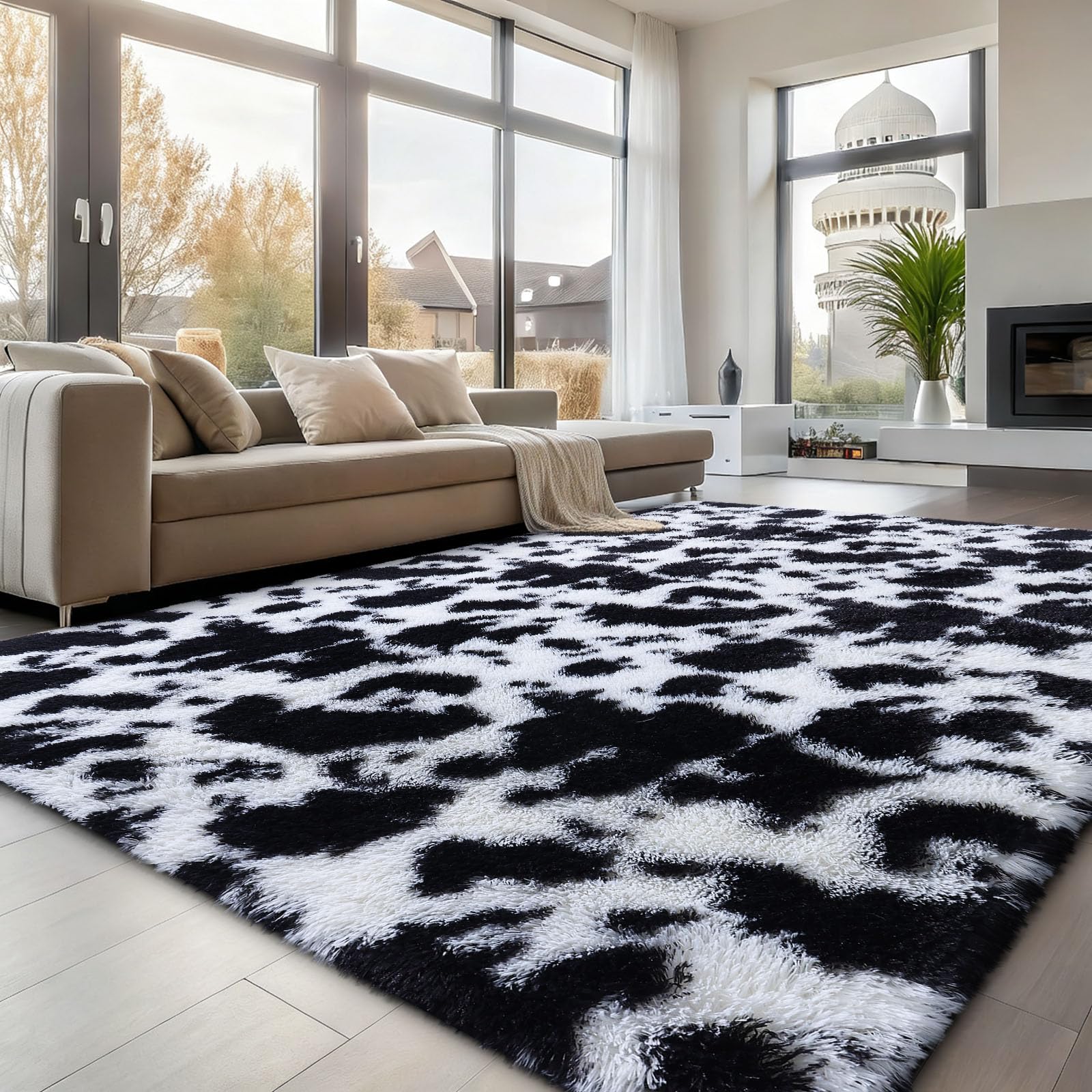 OLANLY Fluffy Area Rug for Living Room Bedroom, 5x8 Feet Soft Shaggy Non-Slip Carpet, Indoor Modern Plush Area Rugs for Kids Girls and Boys, Dorms, Nursery Rooms, Home Decor, Coffee - pokemaOLANLY Fluffy Area Rug for Living Room Bedroom, 5x8 Feet Soft Shaggy Non-Slip Carpet, Indoor Modern Plush Area Rugs for Kids Girls and Boys, Dorms, Nursery Rooms, Home Decor, Coffee