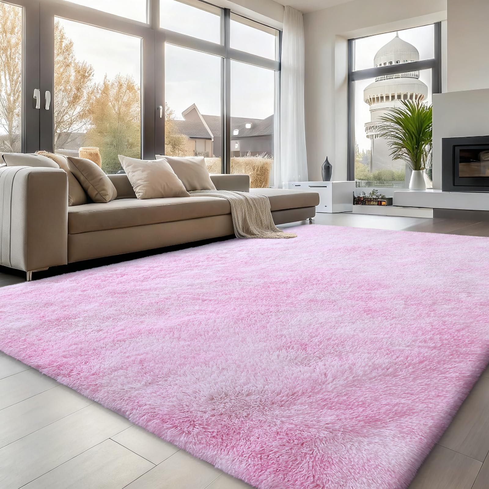 OLANLY Fluffy Area Rug for Living Room Bedroom, 5x8 Feet Soft Shaggy Non-Slip Carpet, Indoor Modern Plush Area Rugs for Kids Girls and Boys, Dorms, Nursery Rooms, Home Decor, Coffee - pokemaOLANLY Fluffy Area Rug for Living Room Bedroom, 5x8 Feet Soft Shaggy Non-Slip Carpet, Indoor Modern Plush Area Rugs for Kids Girls and Boys, Dorms, Nursery Rooms, Home Decor, Coffee