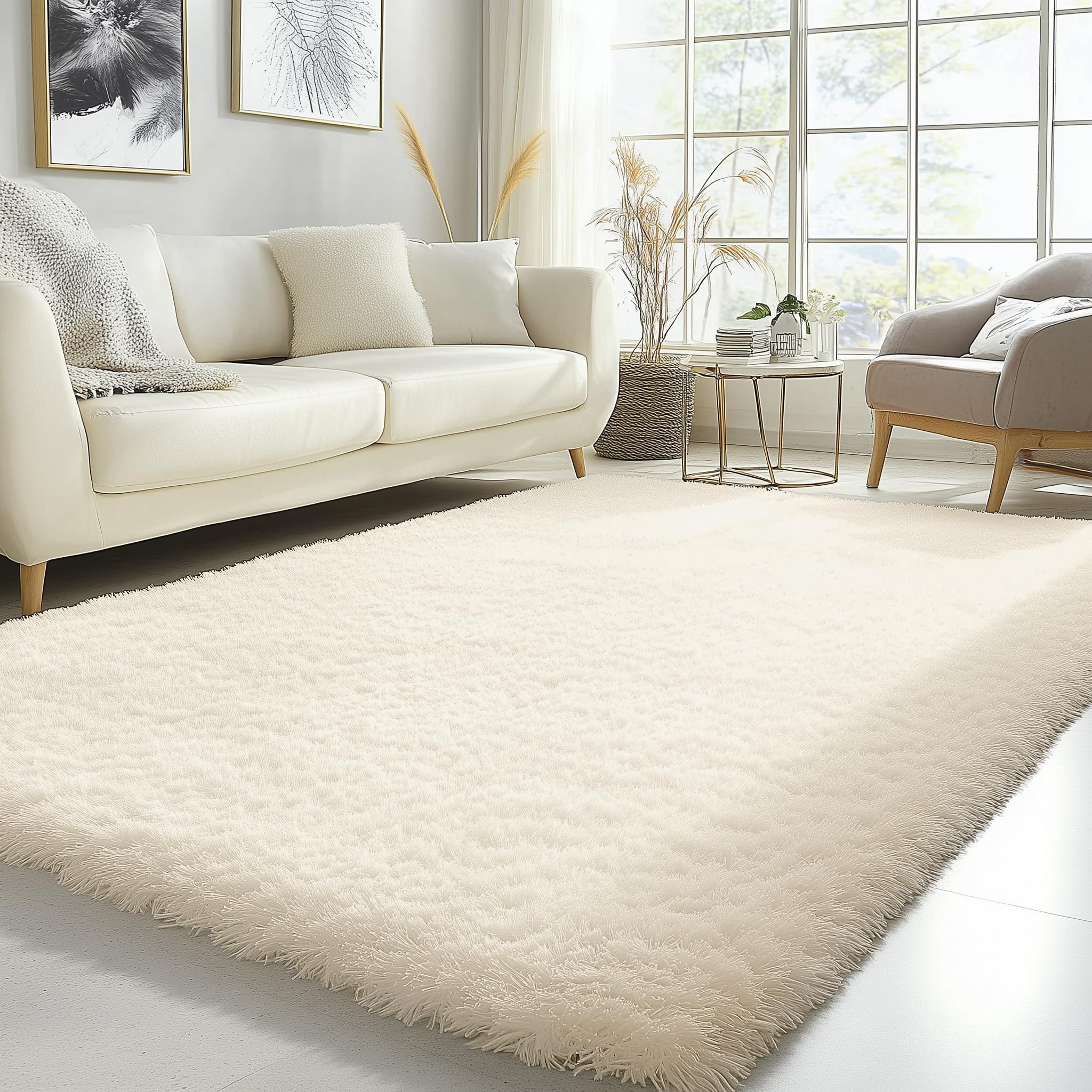OLANLY Fluffy Area Rug for Living Room Bedroom, 5x8 Feet Soft Shaggy Non-Slip Carpet, Indoor Modern Plush Area Rugs for Kids Girls and Boys, Dorms, Nursery Rooms, Home Decor, Coffee - pokemaOLANLY Fluffy Area Rug for Living Room Bedroom, 5x8 Feet Soft Shaggy Non-Slip Carpet, Indoor Modern Plush Area Rugs for Kids Girls and Boys, Dorms, Nursery Rooms, Home Decor, Coffee