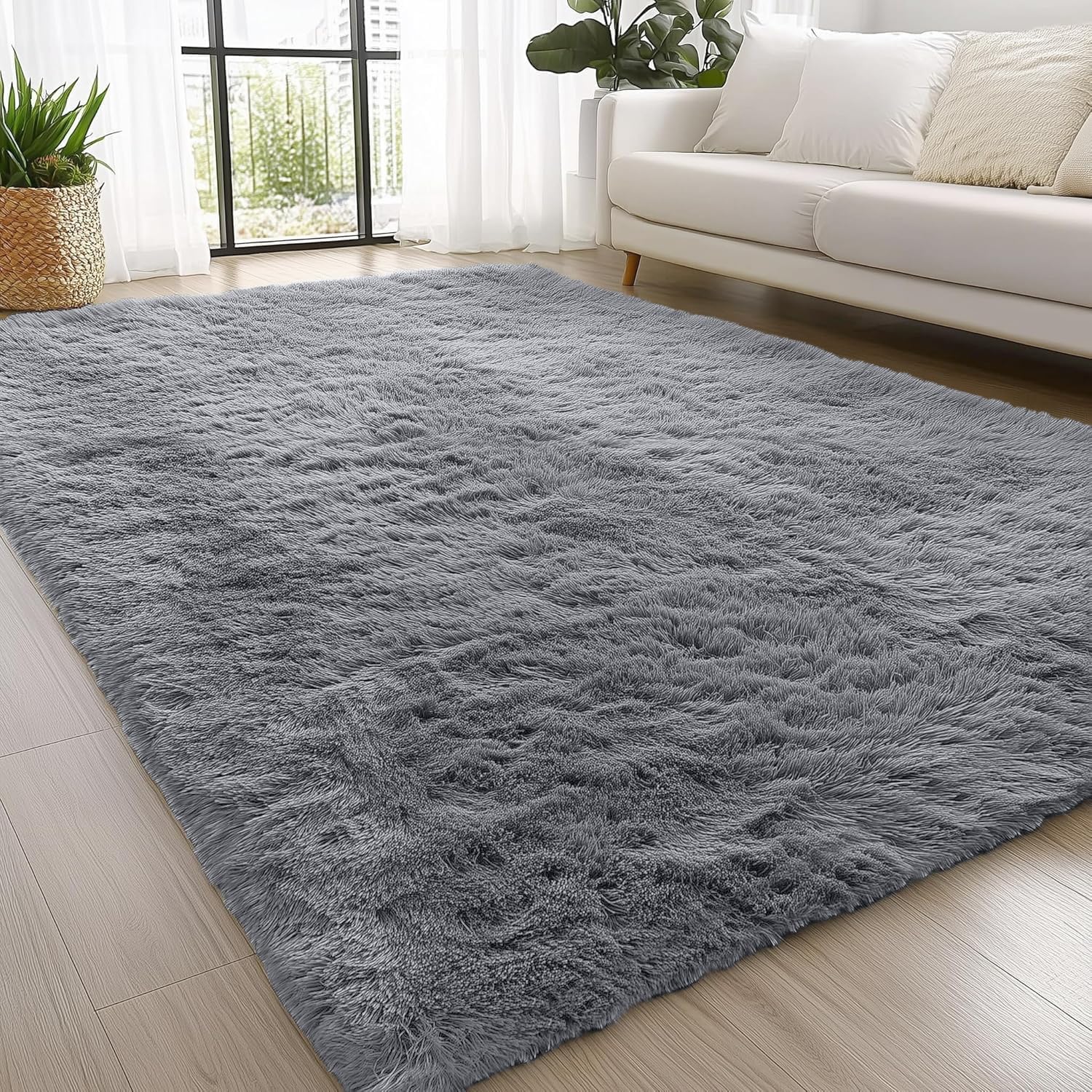 OLANLY Fluffy Area Rug for Living Room Bedroom, 5x8 Feet Soft Shaggy Non-Slip Carpet, Indoor Modern Plush Area Rugs for Kids Girls and Boys, Dorms, Nursery Rooms, Home Decor, Coffee - pokemaOLANLY Fluffy Area Rug for Living Room Bedroom, 5x8 Feet Soft Shaggy Non-Slip Carpet, Indoor Modern Plush Area Rugs for Kids Girls and Boys, Dorms, Nursery Rooms, Home Decor, Coffee