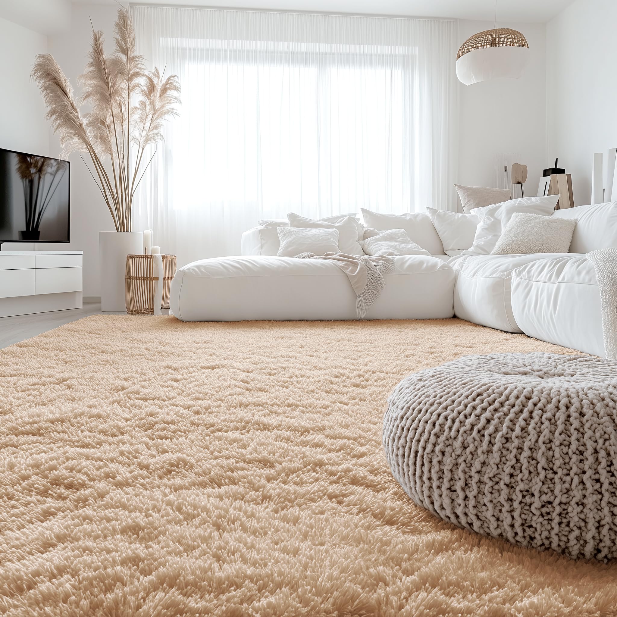 OLANLY Fluffy Area Rug for Living Room Bedroom, 5x8 Feet Soft Shaggy Non-Slip Carpet, Indoor Modern Plush Area Rugs for Kids Girls and Boys, Dorms, Nursery Rooms, Home Decor, Coffee - pokemaOLANLY Fluffy Area Rug for Living Room Bedroom, 5x8 Feet Soft Shaggy Non-Slip Carpet, Indoor Modern Plush Area Rugs for Kids Girls and Boys, Dorms, Nursery Rooms, Home Decor, Coffee
