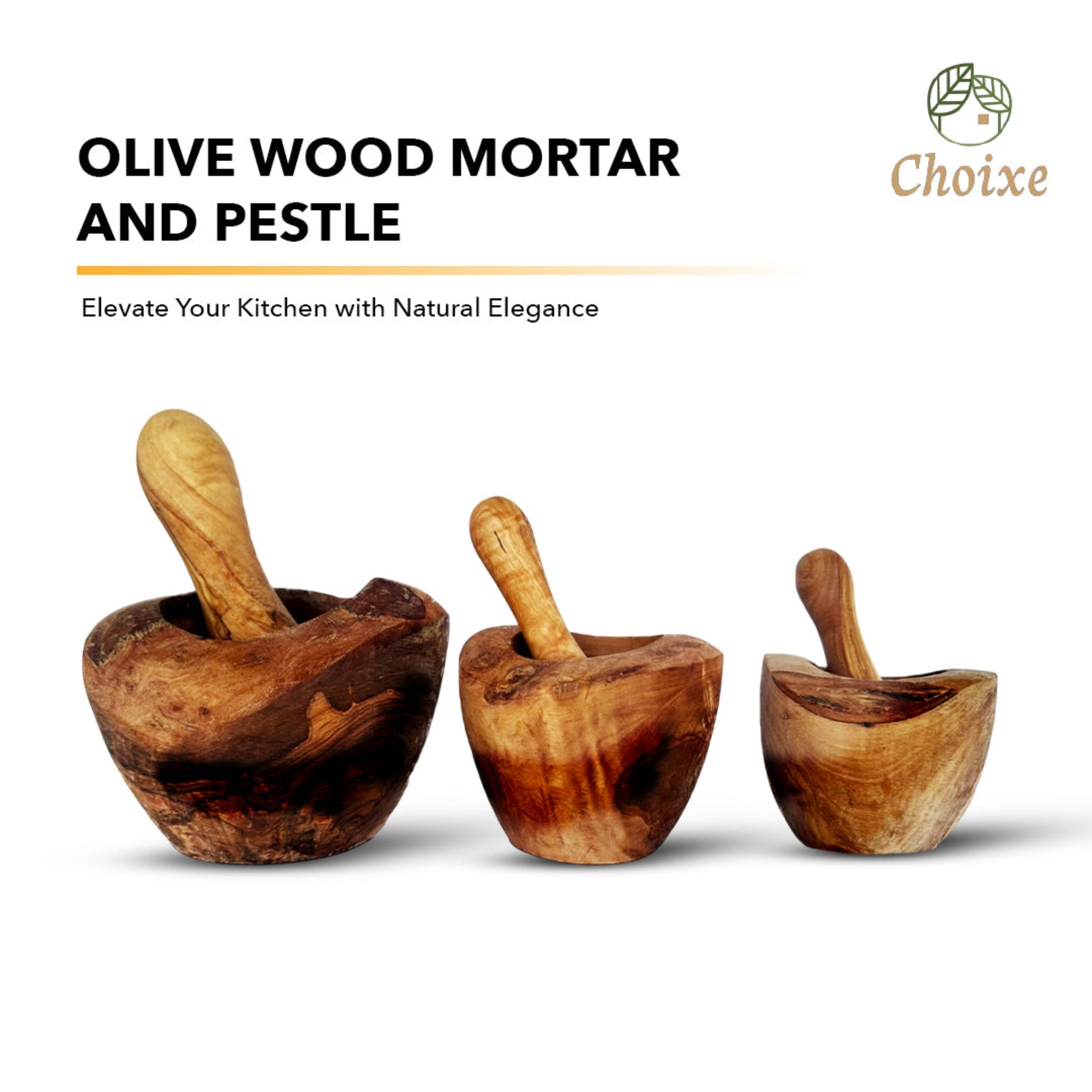 Olive Wood Rustic Mortar and Pestle - pokemaOlive Wood Rustic Mortar and Pestle