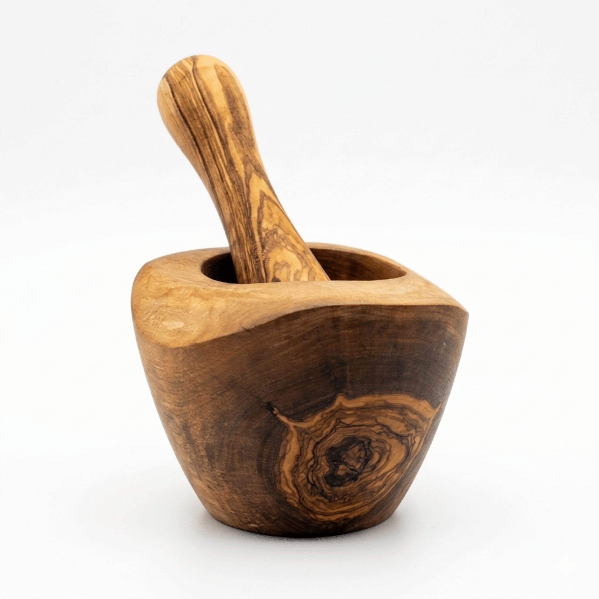 Olive Wood Rustic Mortar and Pestle - pokemaOlive Wood Rustic Mortar and Pestle