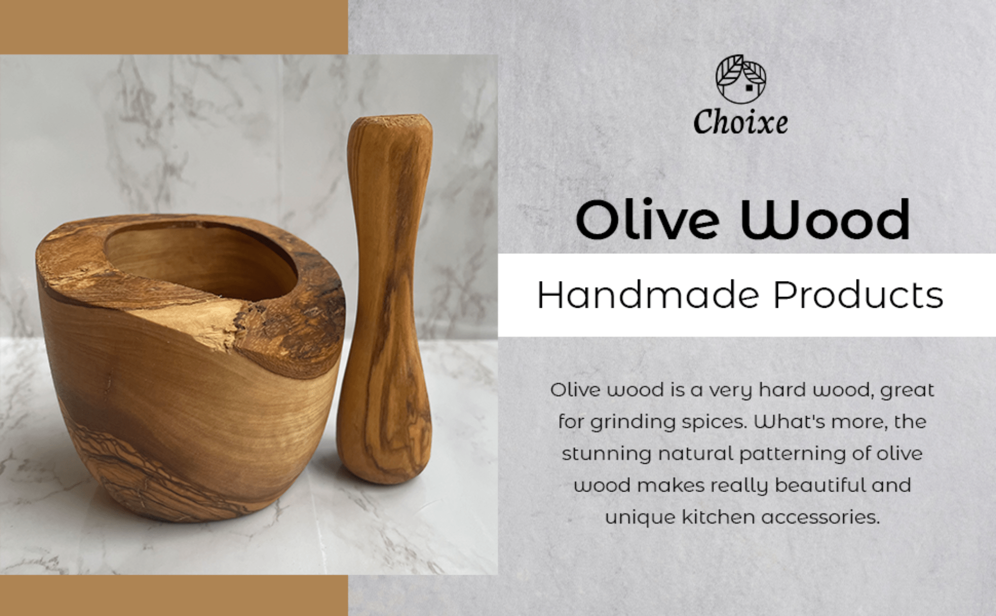 Olive Wood Rustic Mortar and Pestle - pokemaOlive Wood Rustic Mortar and Pestle