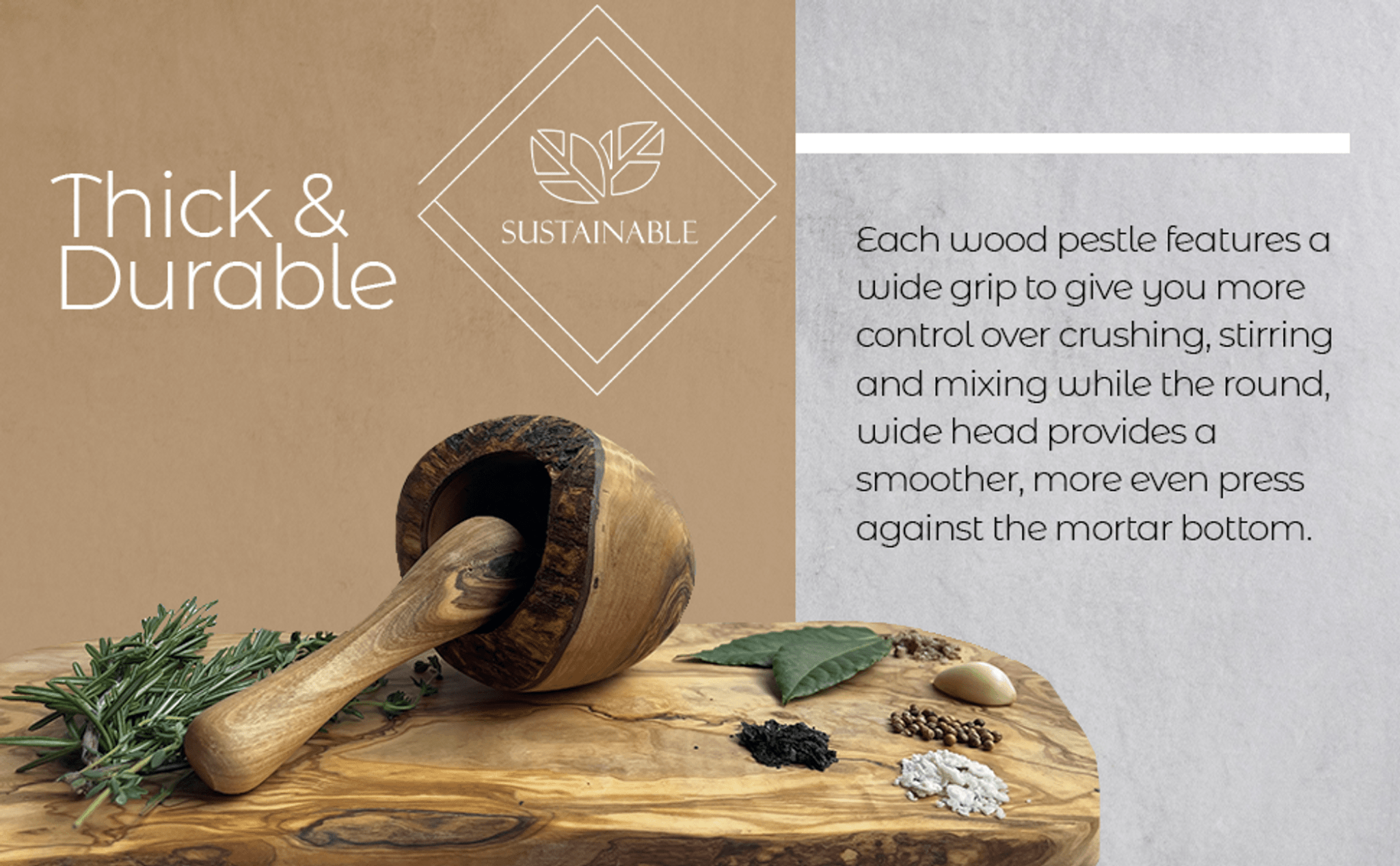 Olive Wood Rustic Mortar and Pestle - pokemaOlive Wood Rustic Mortar and Pestle