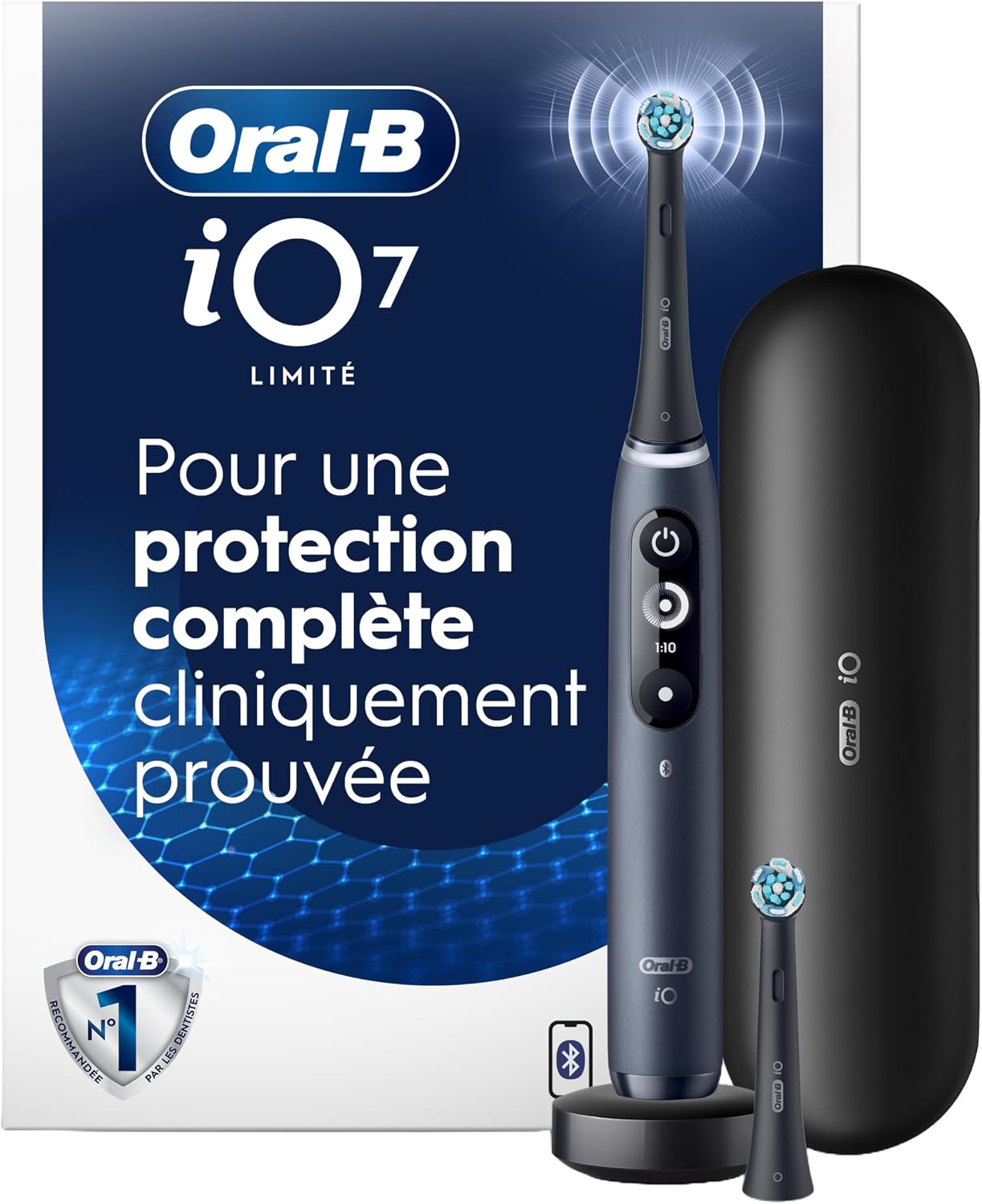 Oral-B iO Deep Clean + Protect Rechargeable Electric Toothbrush, Black with Visible Pressure Sensor, 5 Cleaning Settings, 2 Min Timer, a iO Series 7 Toothbrush, 2 Replacement Brush Heads, and Charging Travel Case - pokemaOral-B iO Deep Clean + Protect Rechargeable Electric Toothbrush, Black with Visible Pressure Sensor, 5 Cleaning Settings, 2 Min Timer, a iO Series 7 Toothbrush, 2 Replacement Brush Heads, and Charging Travel Case