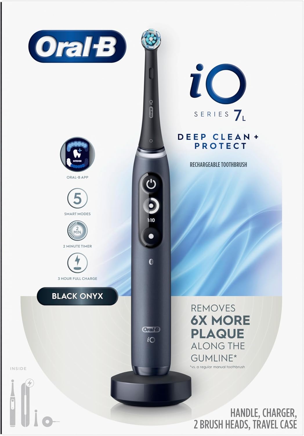 Oral-B iO Deep Clean + Protect Rechargeable Electric Toothbrush, Black with Visible Pressure Sensor, 5 Cleaning Settings, 2 Min Timer, a iO Series 7 Toothbrush, 2 Replacement Brush Heads, and Charging Travel Case - pokemaOral-B iO Deep Clean + Protect Rechargeable Electric Toothbrush, Black with Visible Pressure Sensor, 5 Cleaning Settings, 2 Min Timer, a iO Series 7 Toothbrush, 2 Replacement Brush Heads, and Charging Travel Case