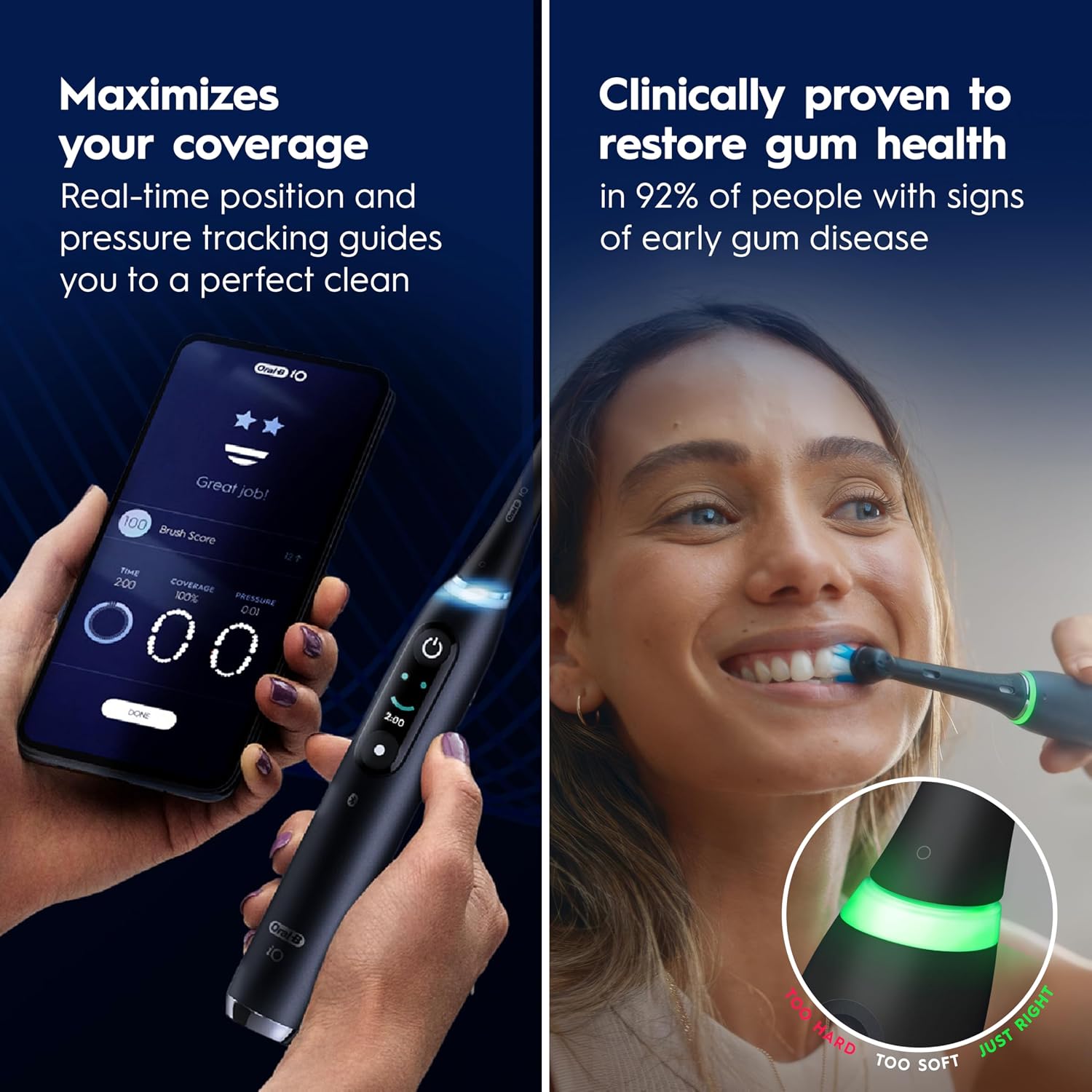 Oral-B iO Deep Clean + Protect Rechargeable Electric Toothbrush, Black with Visible Pressure Sensor, 5 Cleaning Settings, 2 Min Timer, a iO Series 7 Toothbrush, 2 Replacement Brush Heads, and Charging Travel Case - pokemaOral-B iO Deep Clean + Protect Rechargeable Electric Toothbrush, Black with Visible Pressure Sensor, 5 Cleaning Settings, 2 Min Timer, a iO Series 7 Toothbrush, 2 Replacement Brush Heads, and Charging Travel Case