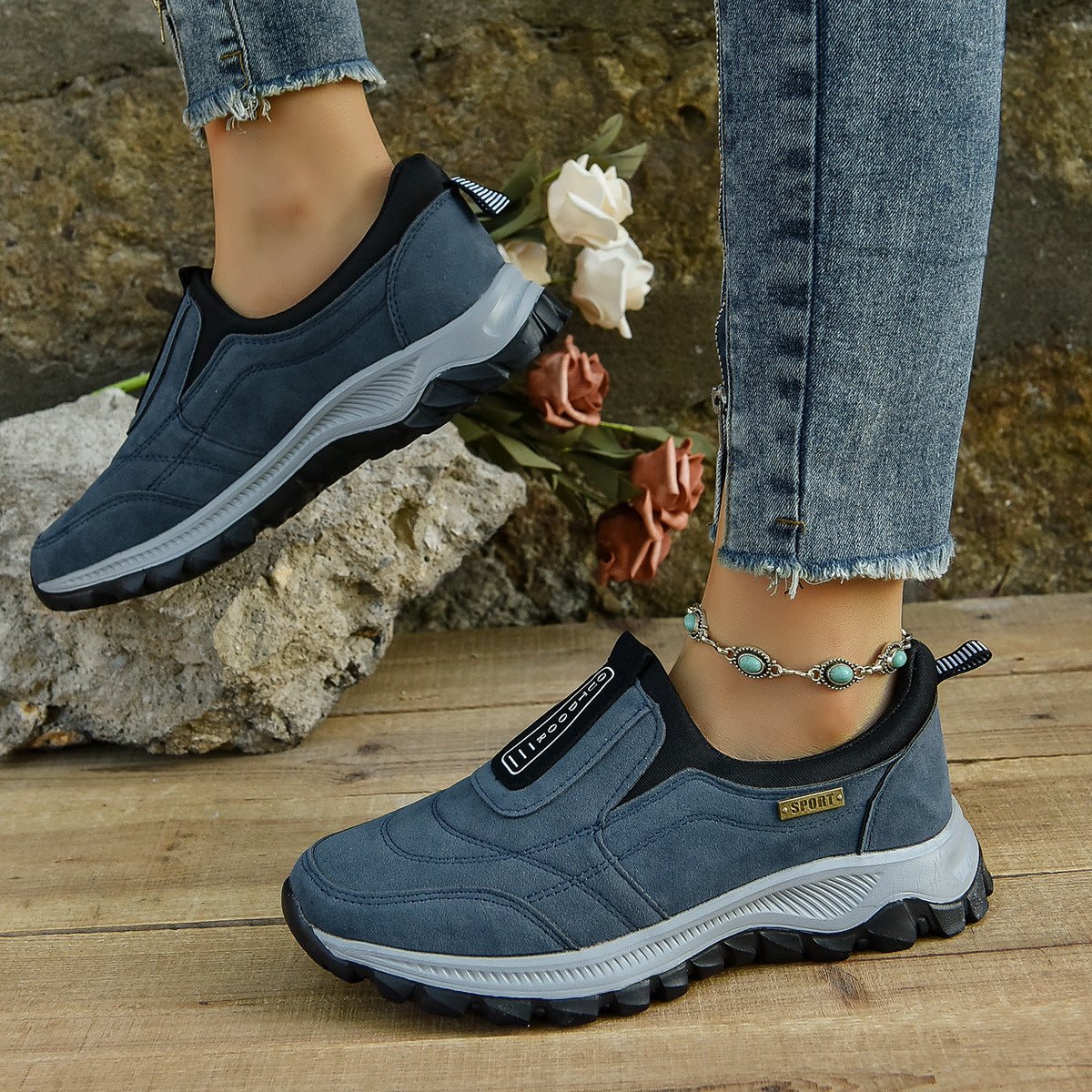 Outdoor Slip-on Sports Shoes Comfortable Walking Running Sneakers Women - pokema1b560afc345e0fbaba734ccea1ee81d9