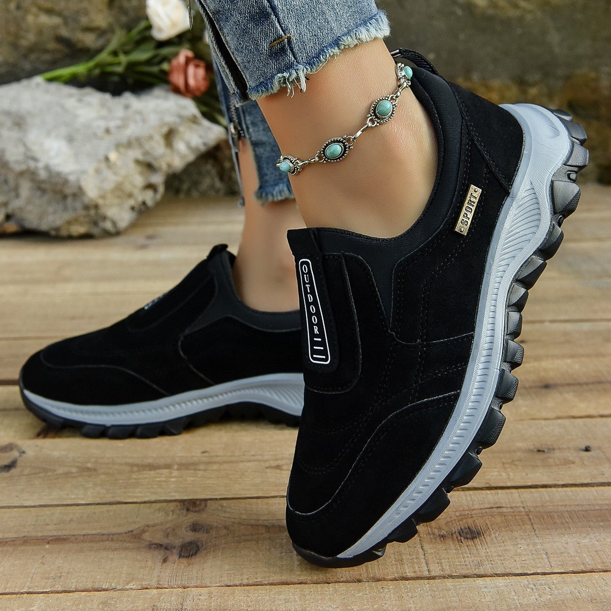 Outdoor Slip-on Sports Shoes Comfortable Walking Running Sneakers Women - pokema5d4378ba14fbfd7f7f3712dc4ae6c312