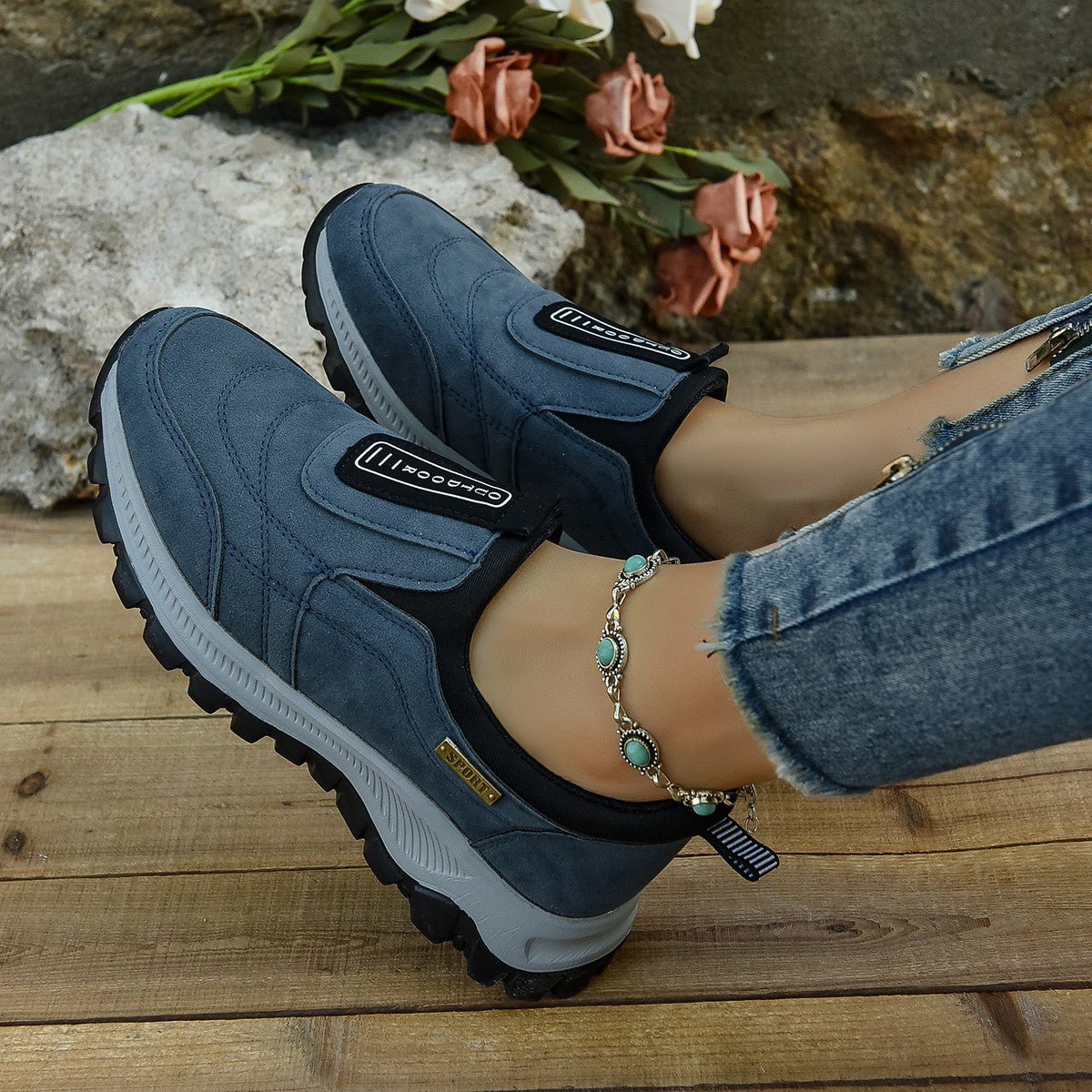 Outdoor Slip-on Sports Shoes Comfortable Walking Running Sneakers Women - pokema9c1f2ff72ed4e9c3237f4a05c26c68cb