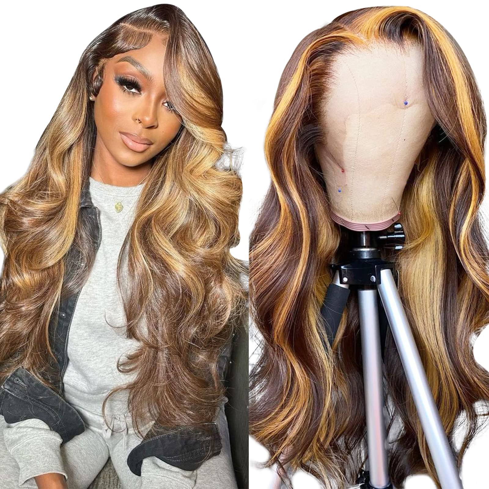 P4 27 13x4 Lace Front Wig Human Hair Body Wave Density - pokema350f4179585f04505d531b22846c2ee8
