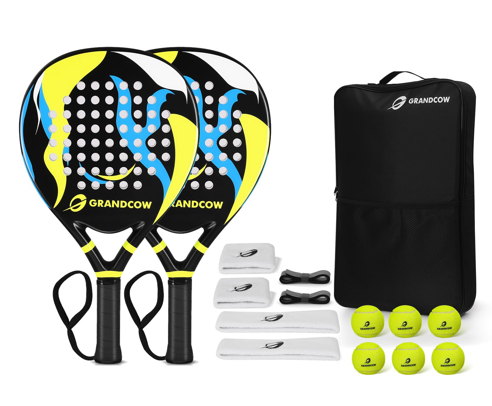 Padel Racket raqueta pala de Padel Tennis Racket Set Beginner Full Package with Cover 3 Balls Headband Wristband and Backup overgrip - pokemaPadel Racket raqueta pala de Padel Tennis Racket Set Beginner Full Package with Cover 3 Balls Headband Wristband and Backup overgrip