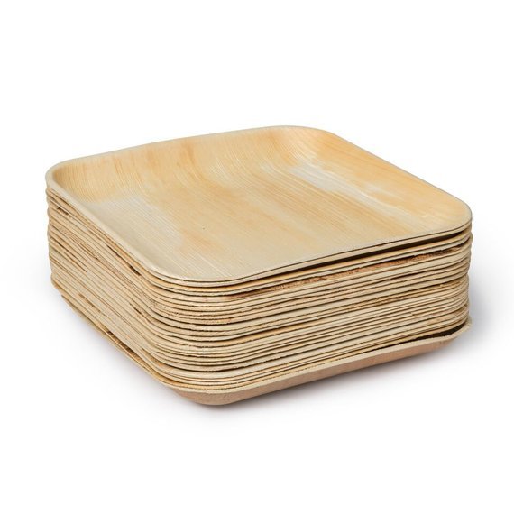 Palm Leaf Square Plates 10" Inch (Set of 25/50/100) - pokemaPalm Leaf Square Plates 10" Inch (Set of 25/50/100)