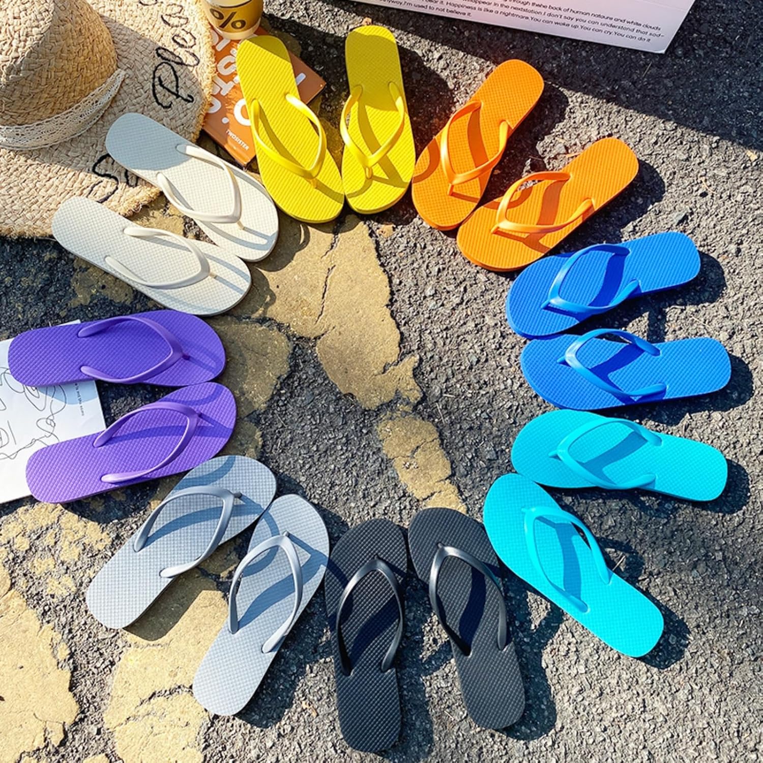 Pantoufles tongs pour homme et femme - Antidérapantes - Sandales de douche - Sandales d'été légères - Sandales de plage - Chaussures de marche - pokemaPantoufles tongs pour homme et femme - Antidérapantes - Sandales de douche - Sandales d'été légères - Sandales de plage - Chaussures de marche
