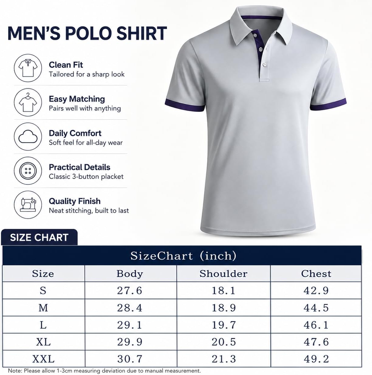 Polo d'été décontracté à manches courtes pour homme, design de couleur contrastée, 100 % polyester, séchage rapide et coupe confortable - pokemaPolo d'été décontracté à manches courtes pour homme, design de couleur contrastée, 100 % polyester, séchage rapide et coupe confortable