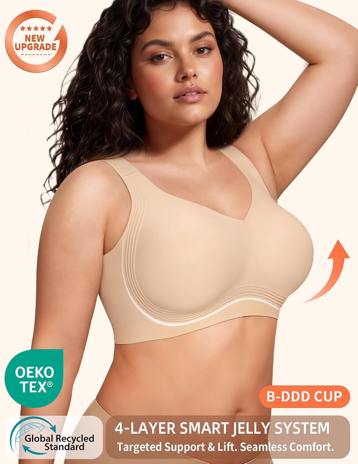 PoseFree Soutien-gorge Jelly pour femme sans couture - Soutien-gorge de soutien push-up confortable et doux - Couverture complète | No Underwire,Tshirt,Support&Lift,Push Up,Everyday,Breathable,Soft,Seamless,Bralettes,Back Smoothing,Older Women - pokemaPoseFree Soutien-gorge Jelly pour femme sans couture - Soutien-gorge de soutien push-up confortable et doux - Couverture complète | No Underwire,Tshirt,Support&Lift,Push Up,Everyday,Breathable,Soft,Seamless,Bralettes,Back Smoothing,Older Women
