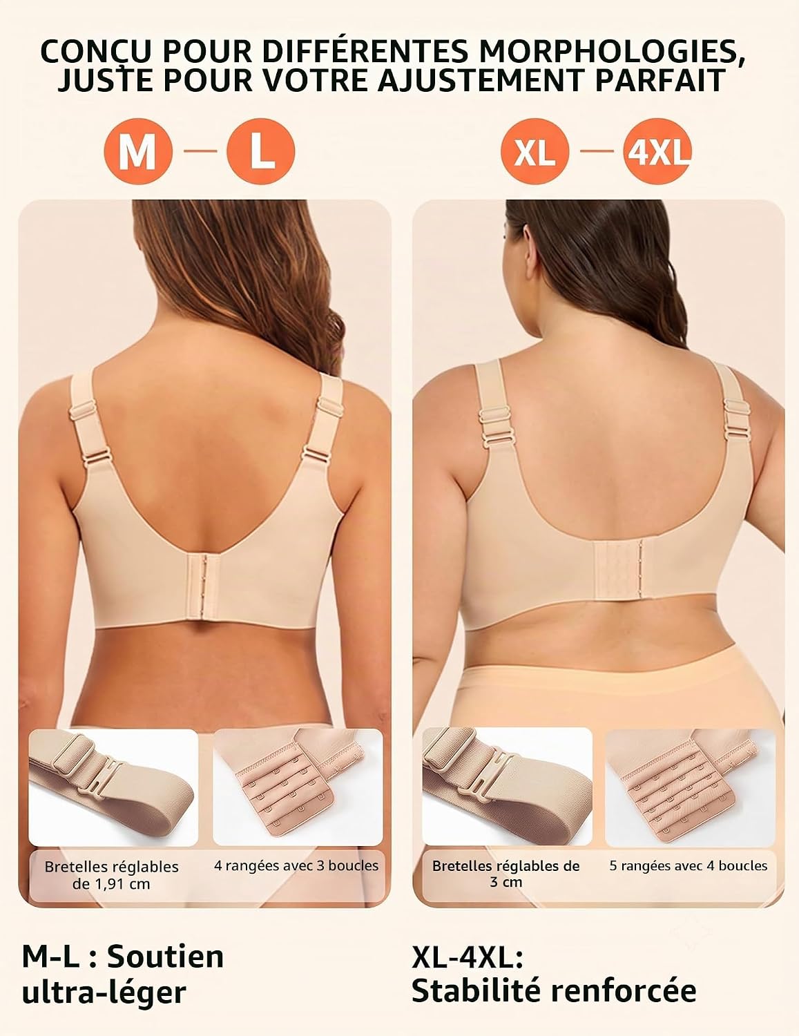PoseFree Soutien-gorge Jelly pour femme sans couture - Soutien-gorge de soutien push-up confortable et doux - Couverture complète | No Underwire,Tshirt,Support&Lift,Push Up,Everyday,Breathable,Soft,Seamless,Bralettes,Back Smoothing,Older Women - pokemaPoseFree Soutien-gorge Jelly pour femme sans couture - Soutien-gorge de soutien push-up confortable et doux - Couverture complète | No Underwire,Tshirt,Support&Lift,Push Up,Everyday,Breathable,Soft,Seamless,Bralettes,Back Smoothing,Older Women