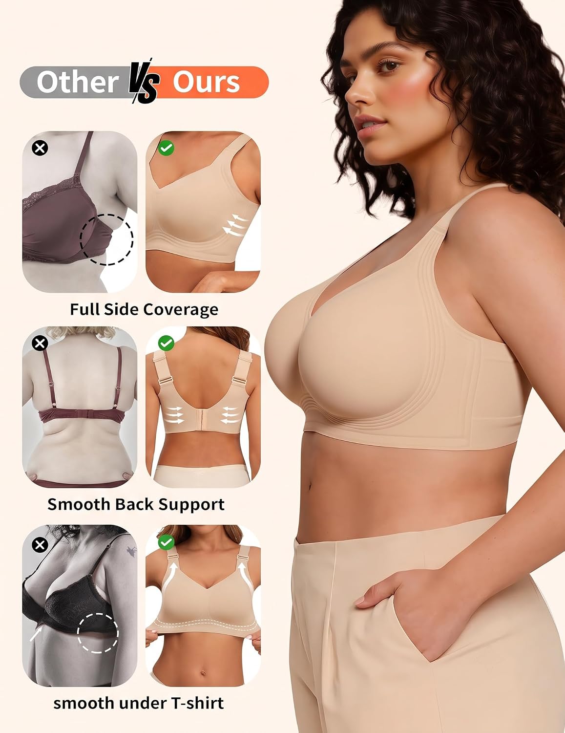 PoseFree Soutien-gorge Jelly pour femme sans couture - Soutien-gorge de soutien push-up confortable et doux - Couverture complète | No Underwire,Tshirt,Support&Lift,Push Up,Everyday,Breathable,Soft,Seamless,Bralettes,Back Smoothing,Older Women - pokemaPoseFree Soutien-gorge Jelly pour femme sans couture - Soutien-gorge de soutien push-up confortable et doux - Couverture complète | No Underwire,Tshirt,Support&Lift,Push Up,Everyday,Breathable,Soft,Seamless,Bralettes,Back Smoothing,Older Women