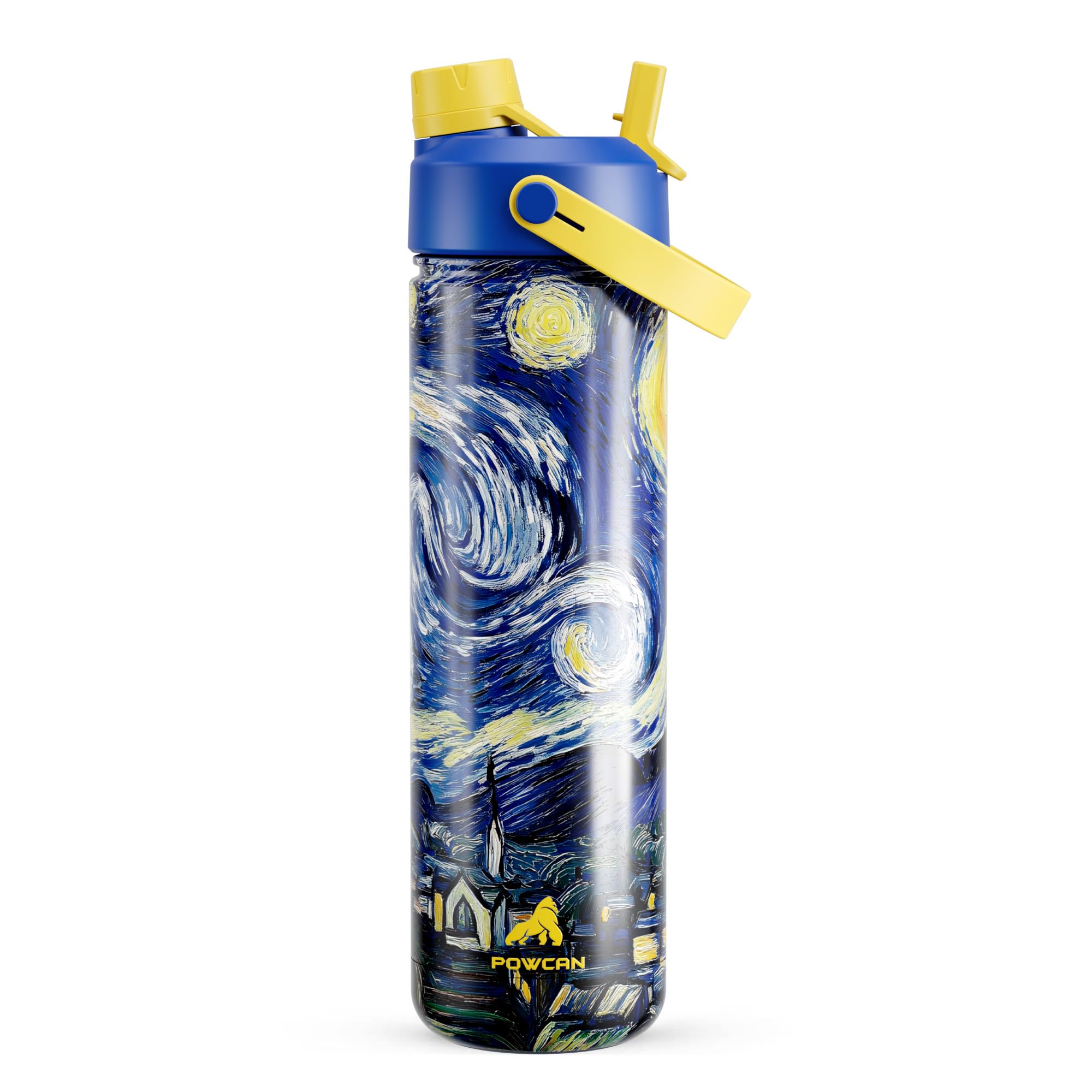 POWCAN 26 oz Insulated Water Bottle with 2-in-1 Straw and Spout Lid, Keep Cold 24H, Leak-Proof, Fits in Car Cup Holder, Stainless Steel Water Bottle for Sports, Travel, Gym, and School (Obsidian) - pokemaPOWCAN 26 oz Insulated Water Bottle with 2-in-1 Straw and Spout Lid, Keep Cold 24H, Leak-Proof, Fits in Car Cup Holder, Stainless Steel Water Bottle for Sports, Travel, Gym, and School (Obsidian)