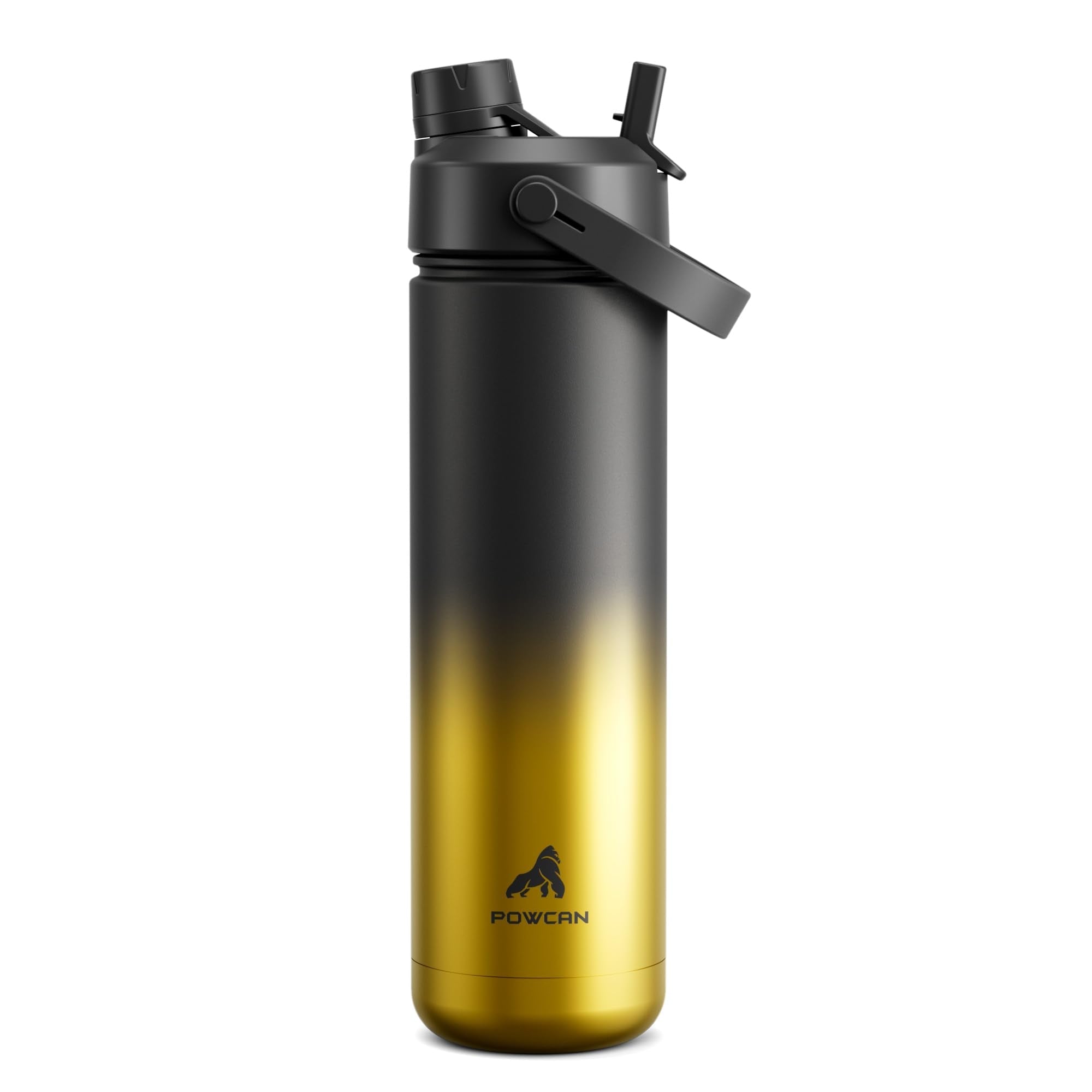POWCAN 26 oz Insulated Water Bottle with 2-in-1 Straw and Spout Lid, Keep Cold 24H, Leak-Proof, Fits in Car Cup Holder, Stainless Steel Water Bottle for Sports, Travel, Gym, and School (Obsidian) - pokemaPOWCAN 26 oz Insulated Water Bottle with 2-in-1 Straw and Spout Lid, Keep Cold 24H, Leak-Proof, Fits in Car Cup Holder, Stainless Steel Water Bottle for Sports, Travel, Gym, and School (Obsidian)