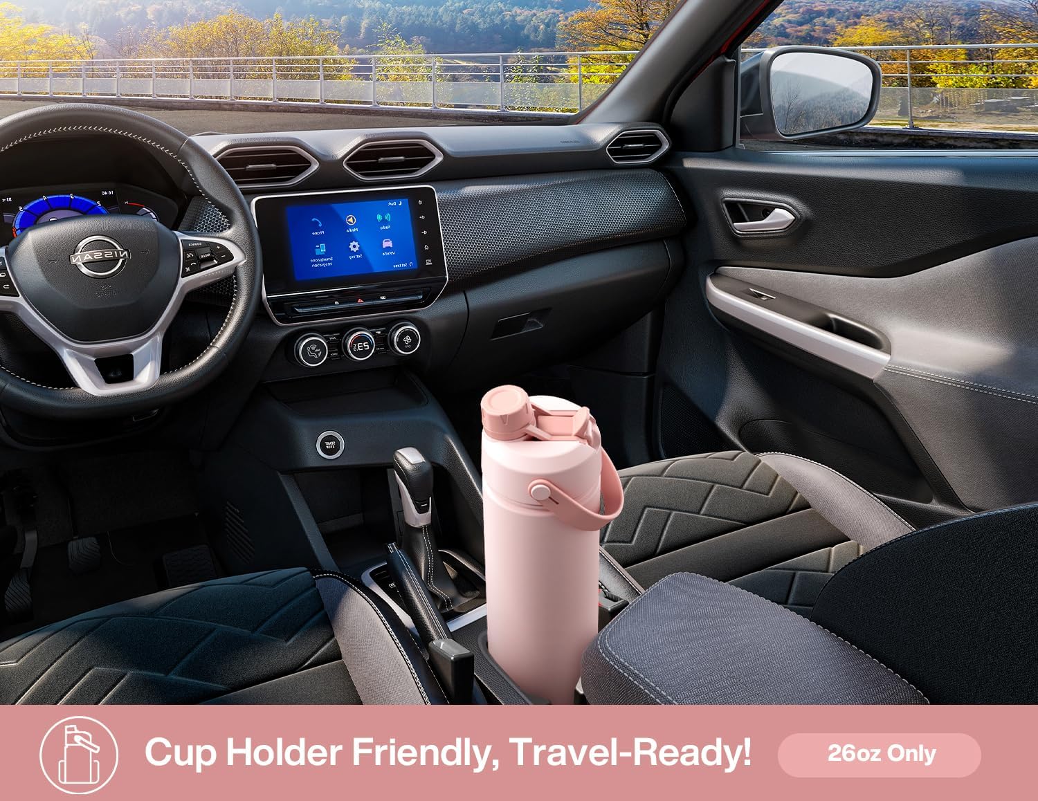 POWCAN 26 oz Insulated Water Bottle with 2-in-1 Straw and Spout Lid, Keep Cold 24H, Leak-Proof, Fits in Car Cup Holder, Stainless Steel Water Bottle for Sports, Travel, and School (Cotton Candy) - pokemaPOWCAN 26 oz Insulated Water Bottle with 2-in-1 Straw and Spout Lid, Keep Cold 24H, Leak-Proof, Fits in Car Cup Holder, Stainless Steel Water Bottle for Sports, Travel, and School (Cotton Candy)
