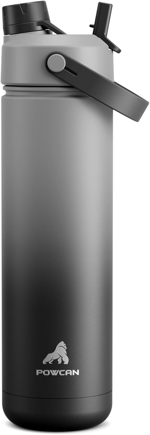 POWCAN 26 oz Insulated Water Bottle with 2-in-1 Straw and Spout Lid, Keep Cold 24H, Leak-Proof, Fits in Car Cup Holder, Stainless Steel Water Bottle for Sports, Travel, Gym, and School (Obsidian) - pokemaPOWCAN 26 oz Insulated Water Bottle with 2-in-1 Straw and Spout Lid, Keep Cold 24H, Leak-Proof, Fits in Car Cup Holder, Stainless Steel Water Bottle for Sports, Travel, Gym, and School (Obsidian)
