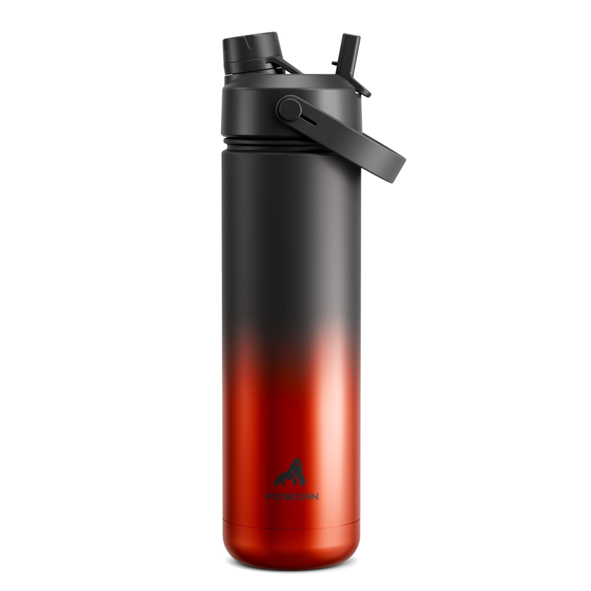POWCAN 26 oz Insulated Water Bottle with 2-in-1 Straw and Spout Lid, Keep Cold 24H, Leak-Proof, Fits in Car Cup Holder, Stainless Steel Water Bottle for Sports, Travel, Gym, and School (Obsidian) - pokemaPOWCAN 26 oz Insulated Water Bottle with 2-in-1 Straw and Spout Lid, Keep Cold 24H, Leak-Proof, Fits in Car Cup Holder, Stainless Steel Water Bottle for Sports, Travel, Gym, and School (Obsidian)