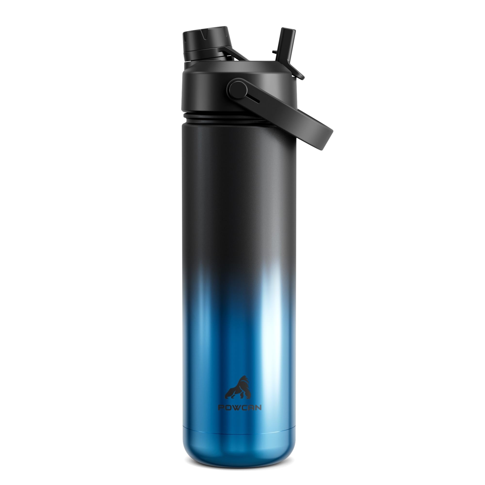 POWCAN 26 oz Insulated Water Bottle with 2-in-1 Straw and Spout Lid, Keep Cold 24H, Leak-Proof, Fits in Car Cup Holder, Stainless Steel Water Bottle for Sports, Travel, Gym, and School (Obsidian) - pokemaPOWCAN 26 oz Insulated Water Bottle with 2-in-1 Straw and Spout Lid, Keep Cold 24H, Leak-Proof, Fits in Car Cup Holder, Stainless Steel Water Bottle for Sports, Travel, Gym, and School (Obsidian)