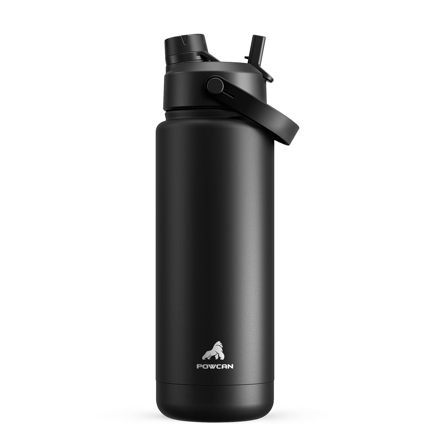 POWCAN 26 oz Insulated Water Bottle with 2-in-1 Straw and Spout Lid, Keep Cold 24H, Leak-Proof, Fits in Car Cup Holder, Stainless Steel Water Bottle for Sports, Travel, Gym, and School (Obsidian) - pokemaPOWCAN 26 oz Insulated Water Bottle with 2-in-1 Straw and Spout Lid, Keep Cold 24H, Leak-Proof, Fits in Car Cup Holder, Stainless Steel Water Bottle for Sports, Travel, Gym, and School (Obsidian)