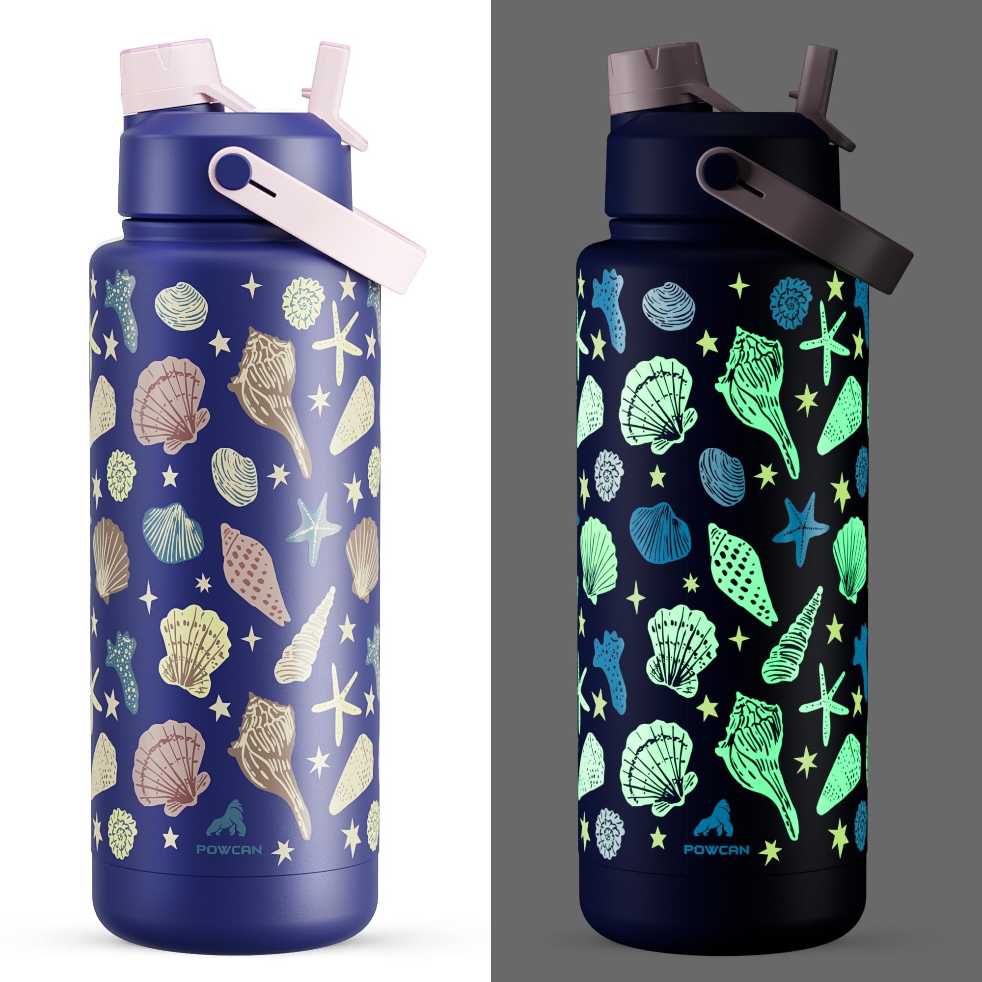 POWCAN 26 oz Insulated Water Bottle with 2-in-1 Straw and Spout Lid, Keep Cold 24H, Leak-Proof, Fits in Car Cup Holder, Stainless Steel Water Bottle for Sports, Travel, and School (Cotton Candy) - pokemaPOWCAN 26 oz Insulated Water Bottle with 2-in-1 Straw and Spout Lid, Keep Cold 24H, Leak-Proof, Fits in Car Cup Holder, Stainless Steel Water Bottle for Sports, Travel, and School (Cotton Candy)