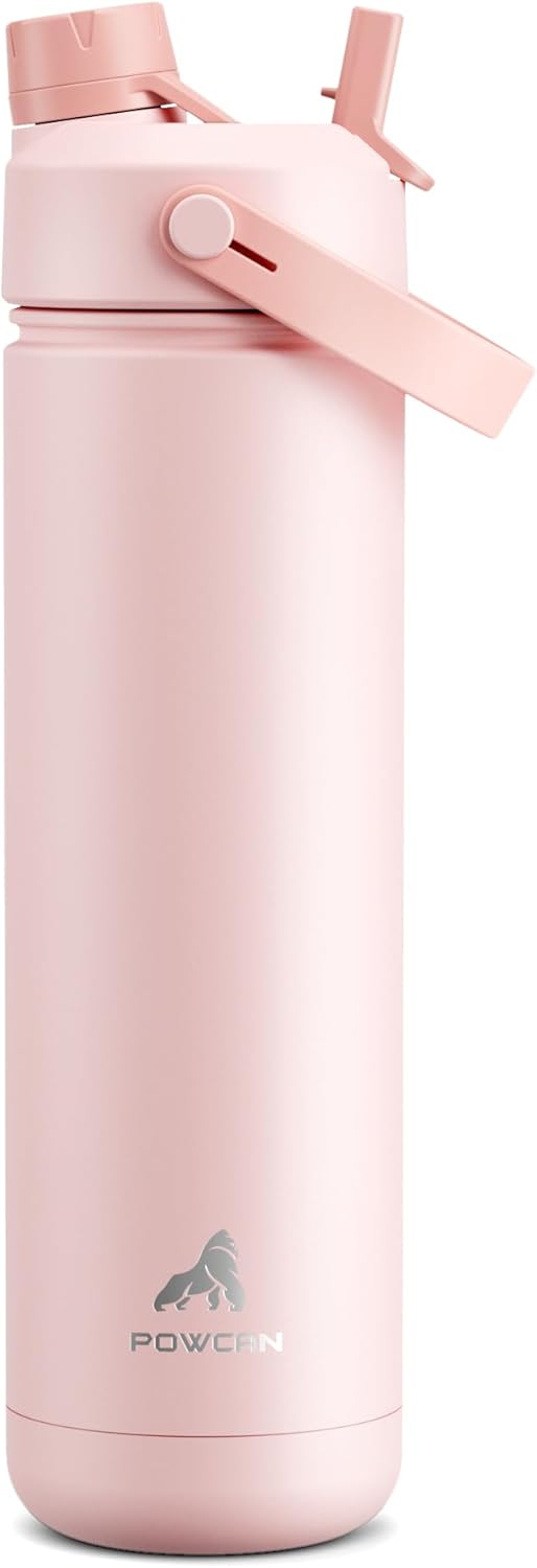 POWCAN 26 oz Insulated Water Bottle with 2-in-1 Straw and Spout Lid, Keep Cold 24H, Leak-Proof, Fits in Car Cup Holder, Stainless Steel Water Bottle for Sports, Travel, and School (Cotton Candy) - pokemaPOWCAN 26 oz Insulated Water Bottle with 2-in-1 Straw and Spout Lid, Keep Cold 24H, Leak-Proof, Fits in Car Cup Holder, Stainless Steel Water Bottle for Sports, Travel, and School (Cotton Candy)