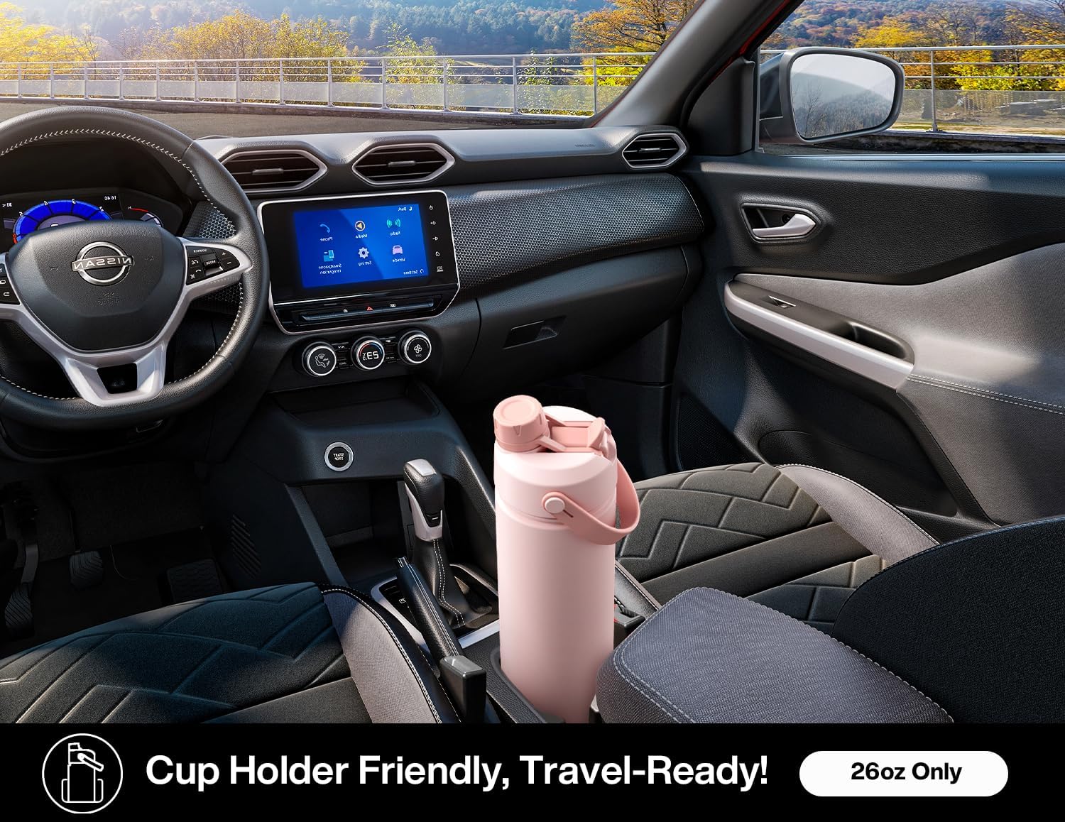 POWCAN 26 oz Insulated Water Bottle with 2-in-1 Straw and Spout Lid, Keep Cold 24H, Leak-Proof, Fits in Car Cup Holder, Stainless Steel Water Bottle for Sports, Travel, Gym, and School (Obsidian) - pokemaPOWCAN 26 oz Insulated Water Bottle with 2-in-1 Straw and Spout Lid, Keep Cold 24H, Leak-Proof, Fits in Car Cup Holder, Stainless Steel Water Bottle for Sports, Travel, Gym, and School (Obsidian)