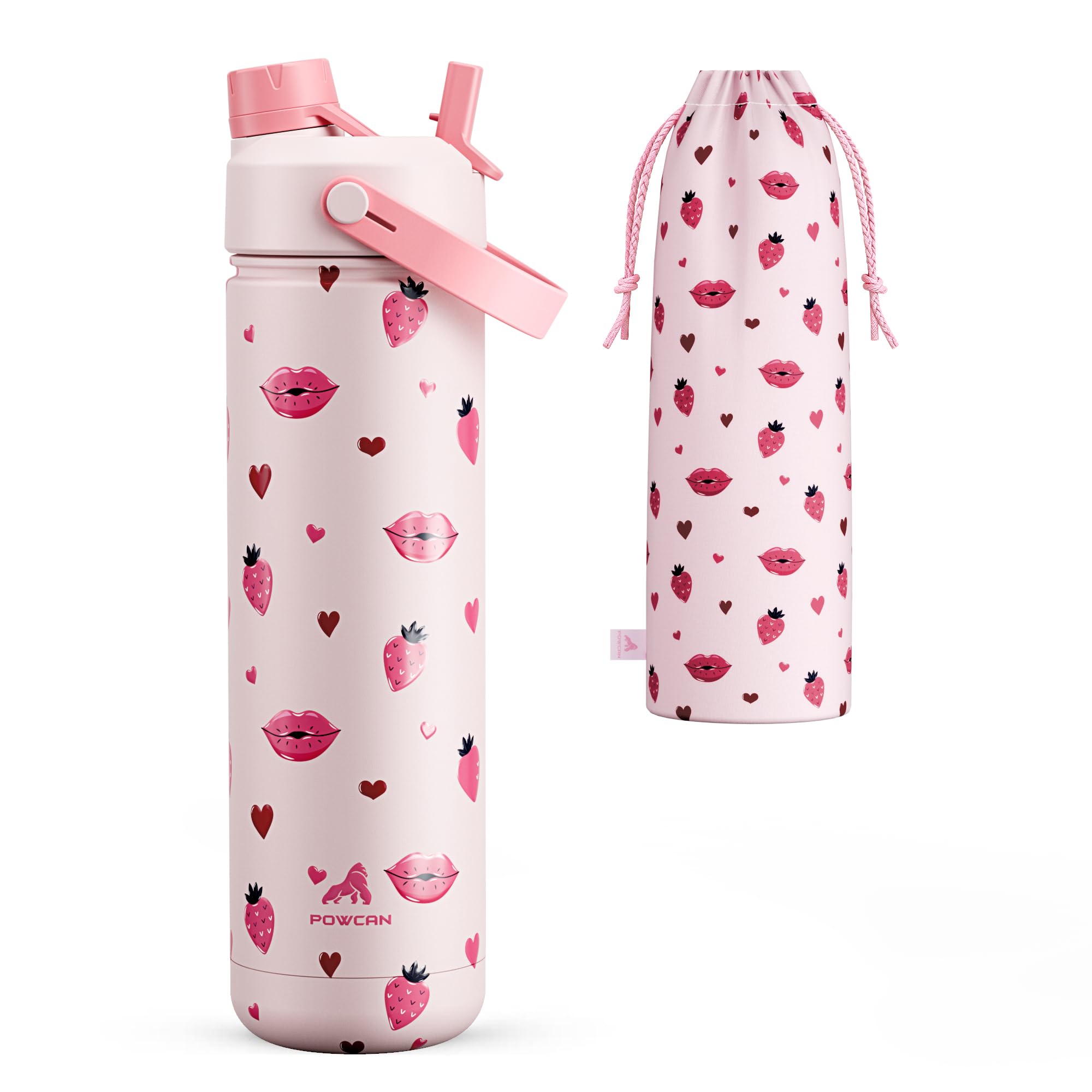 POWCAN 26 oz Insulated Water Bottle with 2-in-1 Straw and Spout Lid, Keep Cold 24H, Leak-Proof, Fits in Car Cup Holder, Stainless Steel Water Bottle for Sports, Travel, Gym, and School (Obsidian) - pokemaPOWCAN 26 oz Insulated Water Bottle with 2-in-1 Straw and Spout Lid, Keep Cold 24H, Leak-Proof, Fits in Car Cup Holder, Stainless Steel Water Bottle for Sports, Travel, Gym, and School (Obsidian)