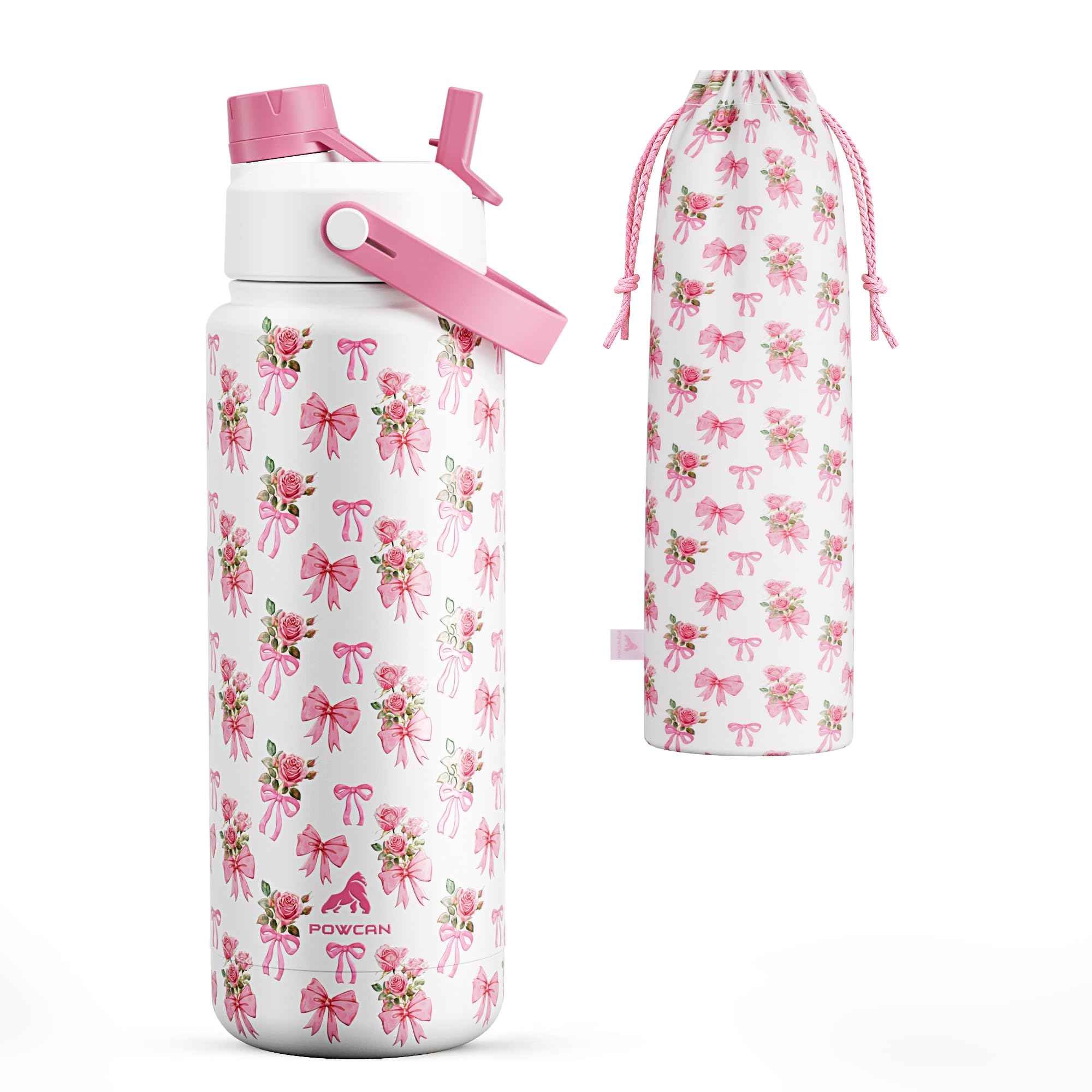 POWCAN 26 oz Insulated Water Bottle with 2-in-1 Straw and Spout Lid, Keep Cold 24H, Leak-Proof, Fits in Car Cup Holder, Stainless Steel Water Bottle for Sports, Travel, Gym, and School (Obsidian) - pokemaPOWCAN 26 oz Insulated Water Bottle with 2-in-1 Straw and Spout Lid, Keep Cold 24H, Leak-Proof, Fits in Car Cup Holder, Stainless Steel Water Bottle for Sports, Travel, Gym, and School (Obsidian)