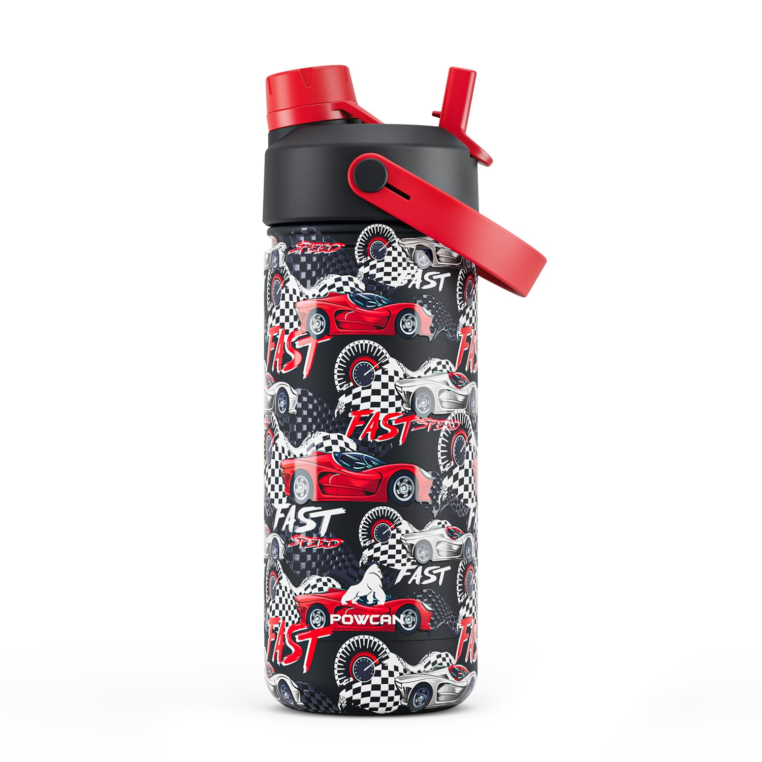 POWCAN 26 oz Insulated Water Bottle with 2-in-1 Straw and Spout Lid, Keep Cold 24H, Leak-Proof, Fits in Car Cup Holder, Stainless Steel Water Bottle for Sports, Travel, Gym, and School (Obsidian) - pokemaPOWCAN 26 oz Insulated Water Bottle with 2-in-1 Straw and Spout Lid, Keep Cold 24H, Leak-Proof, Fits in Car Cup Holder, Stainless Steel Water Bottle for Sports, Travel, Gym, and School (Obsidian)