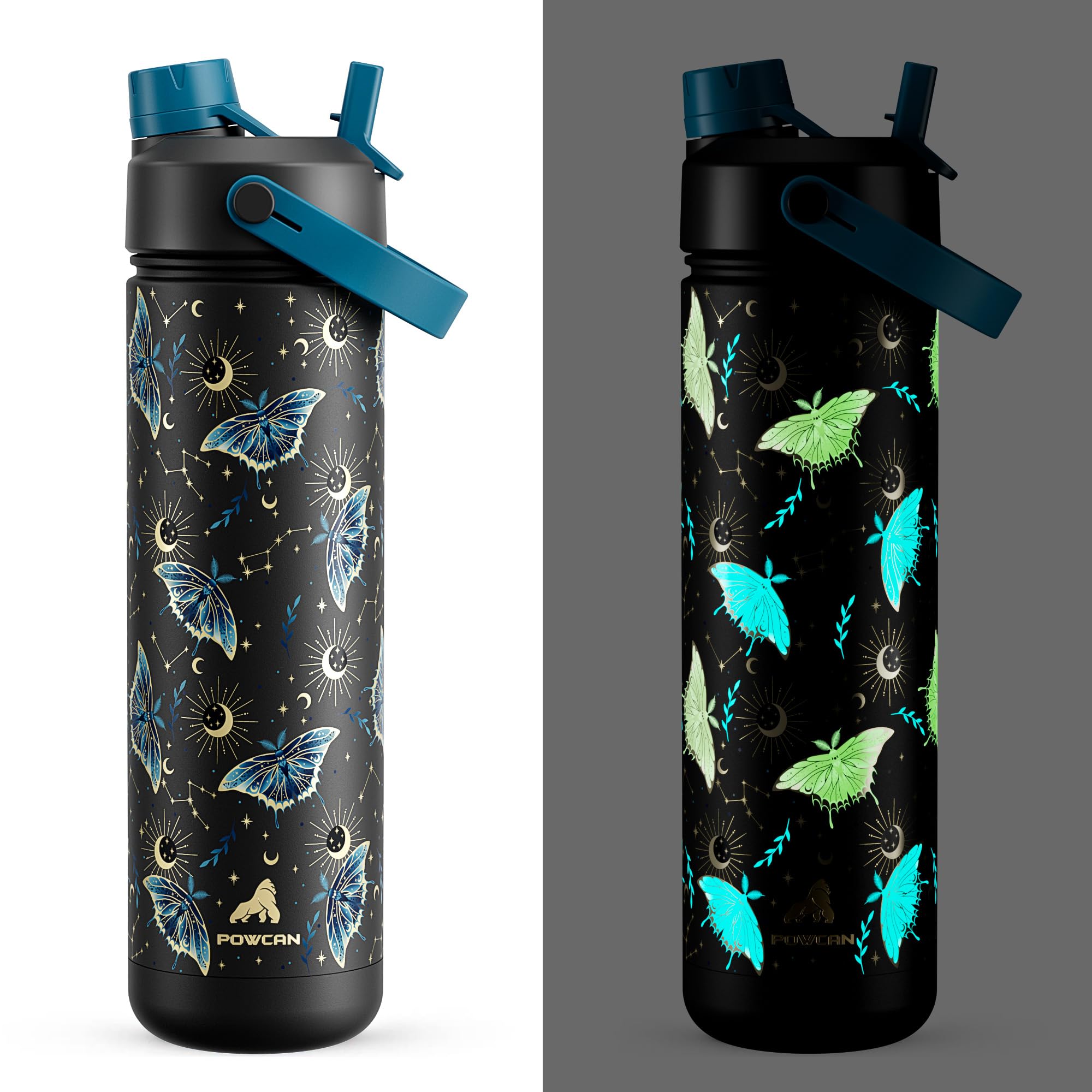 POWCAN 26 oz Insulated Water Bottle with 2-in-1 Straw and Spout Lid, Keep Cold 24H, Leak-Proof, Fits in Car Cup Holder, Stainless Steel Water Bottle for Sports, Travel, Gym, and School (Obsidian) - pokemaPOWCAN 26 oz Insulated Water Bottle with 2-in-1 Straw and Spout Lid, Keep Cold 24H, Leak-Proof, Fits in Car Cup Holder, Stainless Steel Water Bottle for Sports, Travel, Gym, and School (Obsidian)