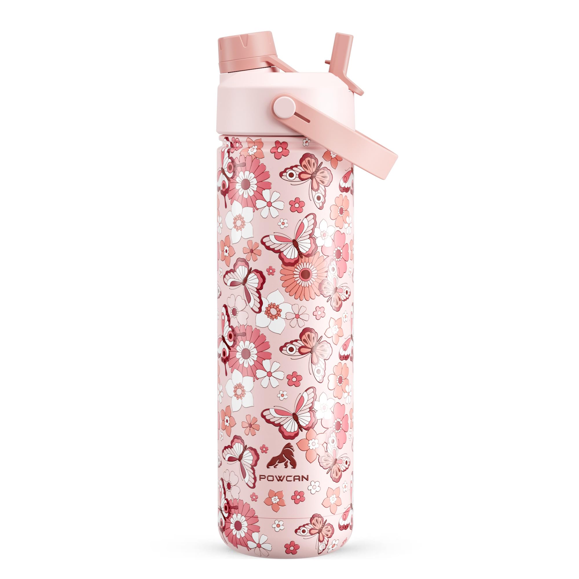 POWCAN 26 oz Insulated Water Bottle with 2-in-1 Straw and Spout Lid, Keep Cold 24H, Leak-Proof, Fits in Car Cup Holder, Stainless Steel Water Bottle for Sports, Travel, Gym, and School (Obsidian) - pokemaPOWCAN 26 oz Insulated Water Bottle with 2-in-1 Straw and Spout Lid, Keep Cold 24H, Leak-Proof, Fits in Car Cup Holder, Stainless Steel Water Bottle for Sports, Travel, Gym, and School (Obsidian)